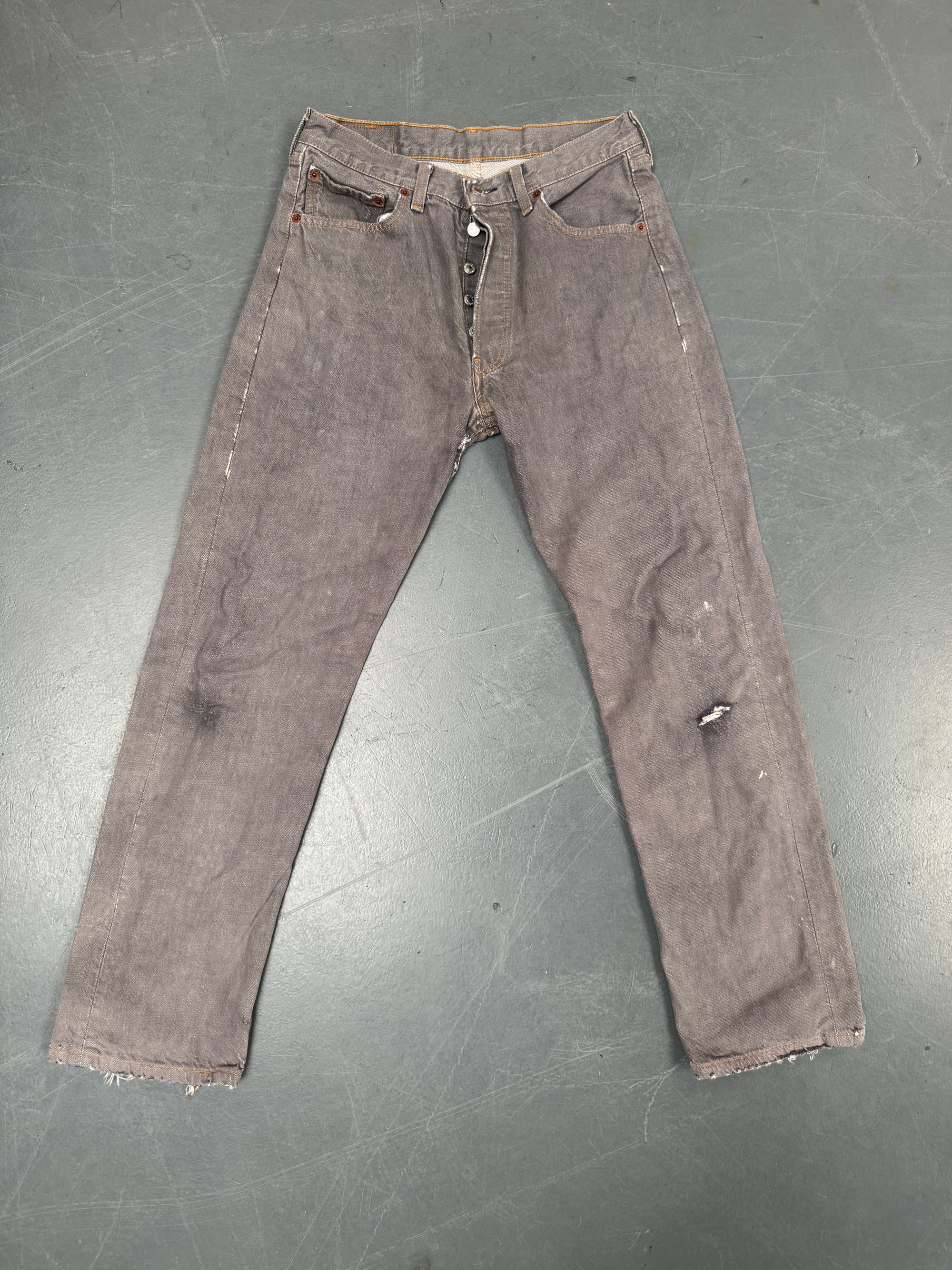 Mens Levis 501 Regular Fit Vintage Jean - W 28 L 29 - Slate Grey SL154