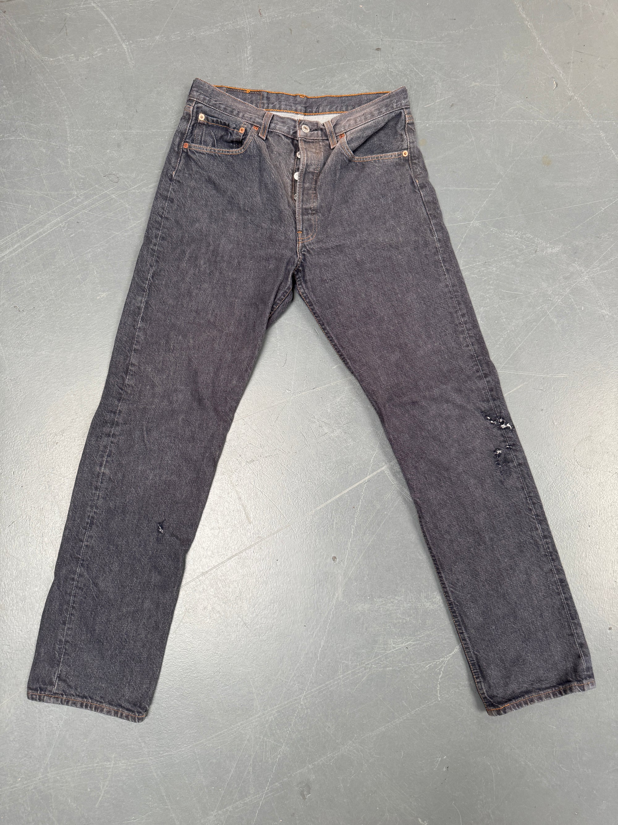 Mens Levis 501 Regular Fit Vintage Jean - W 30 L 31 - Slate Grey SL156