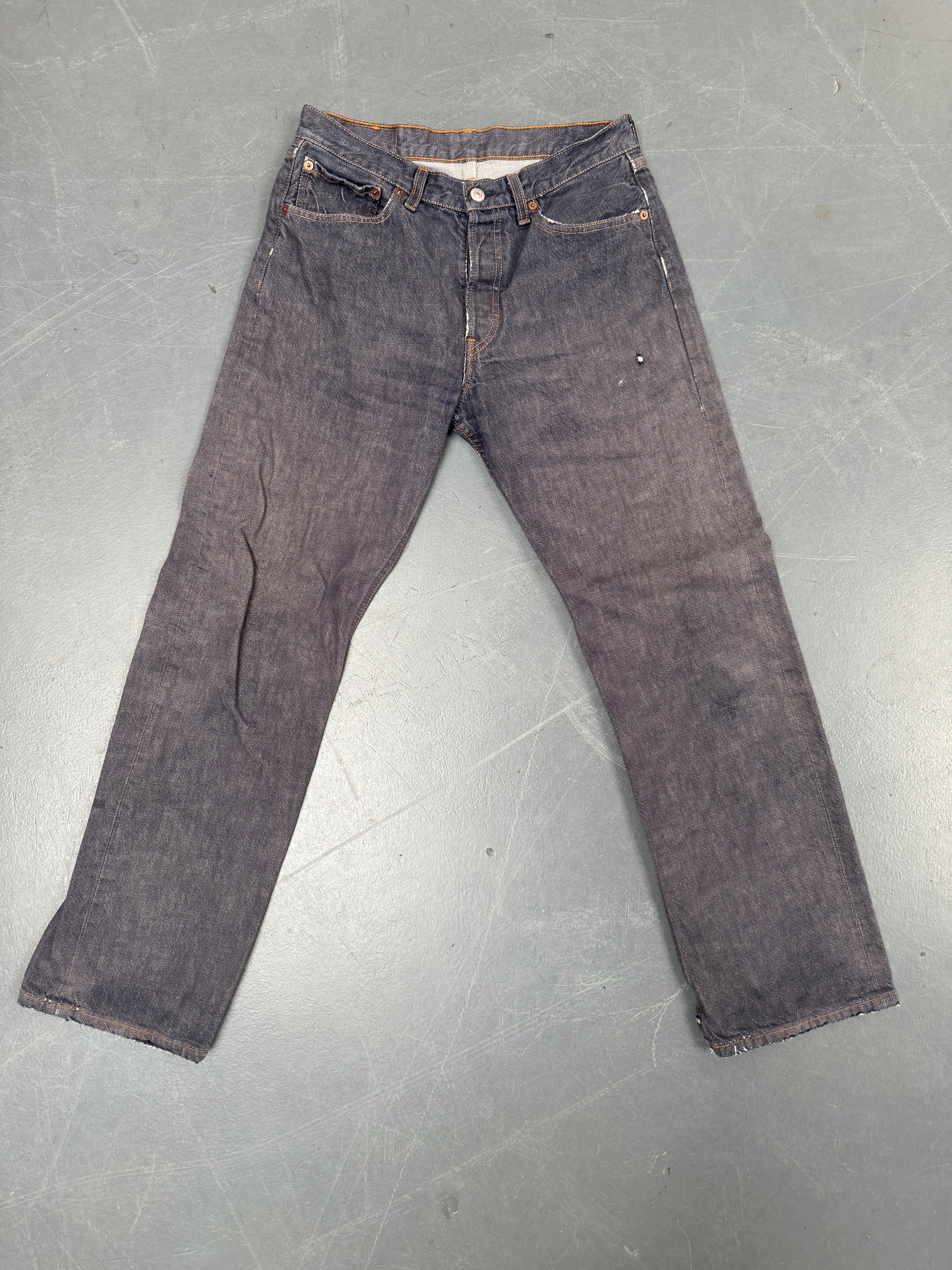 Mens Levis 501 Regular Fit Vintage Jean - W 28 L 29 - Slate Grey SL157