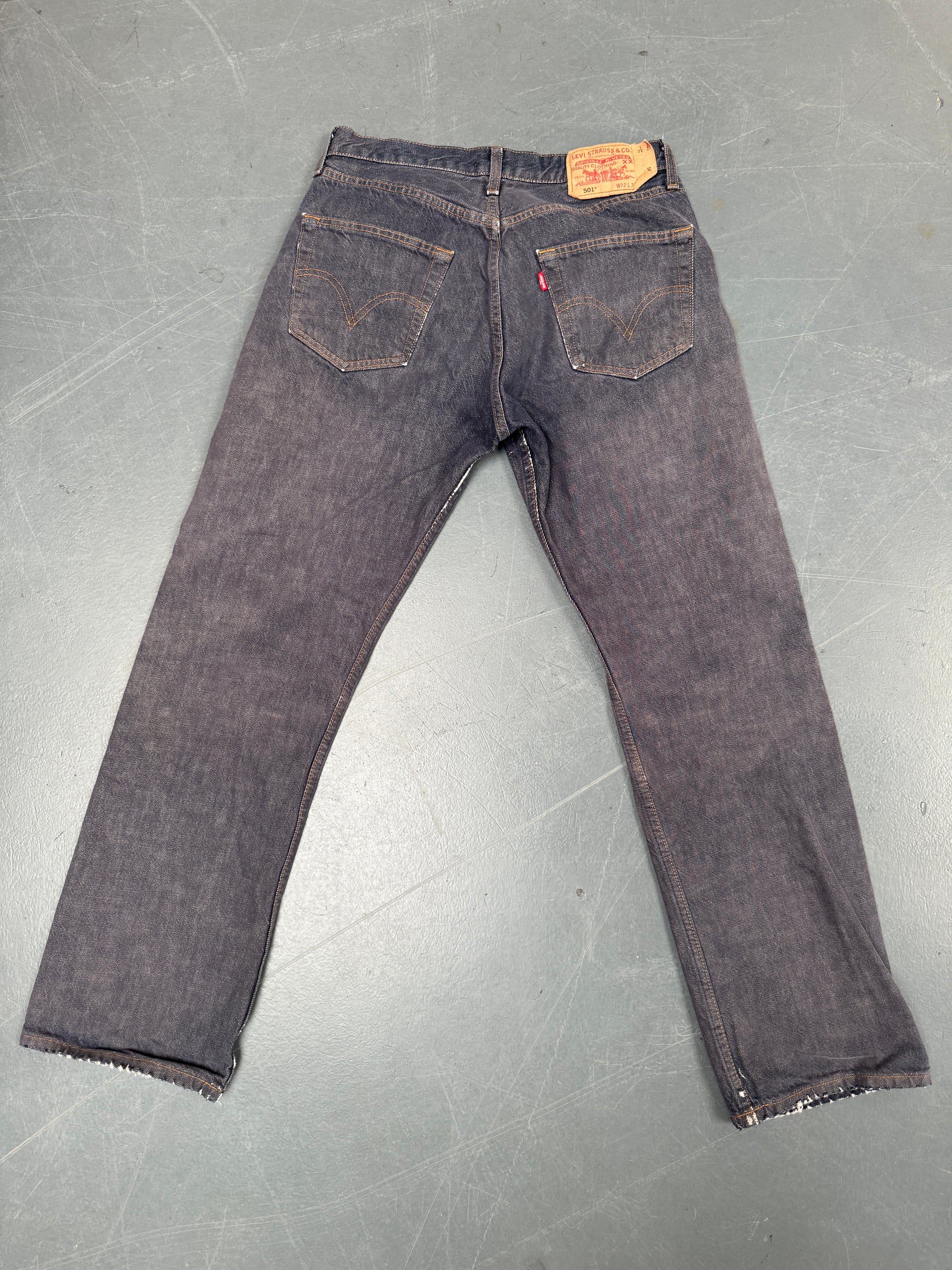 Mens Levis 501 Regular Fit Vintage Jean - W 28 L 29 - Slate Grey SL157