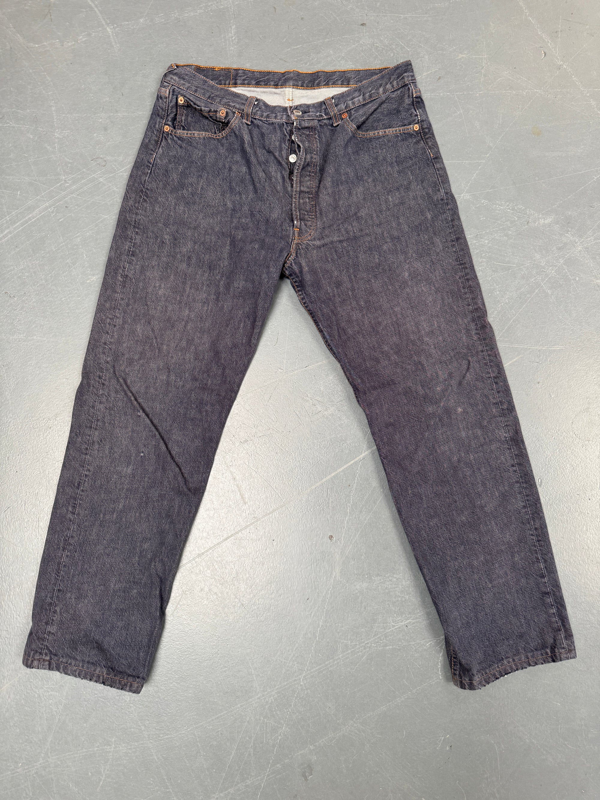 Mens Levis 501 Regular Fit Vintage Jean - W 35 L 30 - Slate Grey SL158