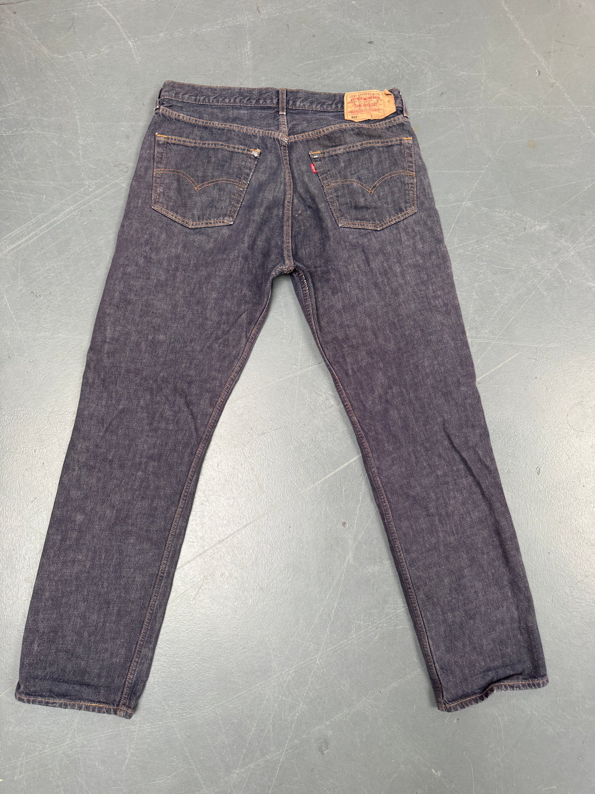 Mens Levis 501 Regular Fit Vintage Jean - W 34 L 33 - Slate Grey SL159