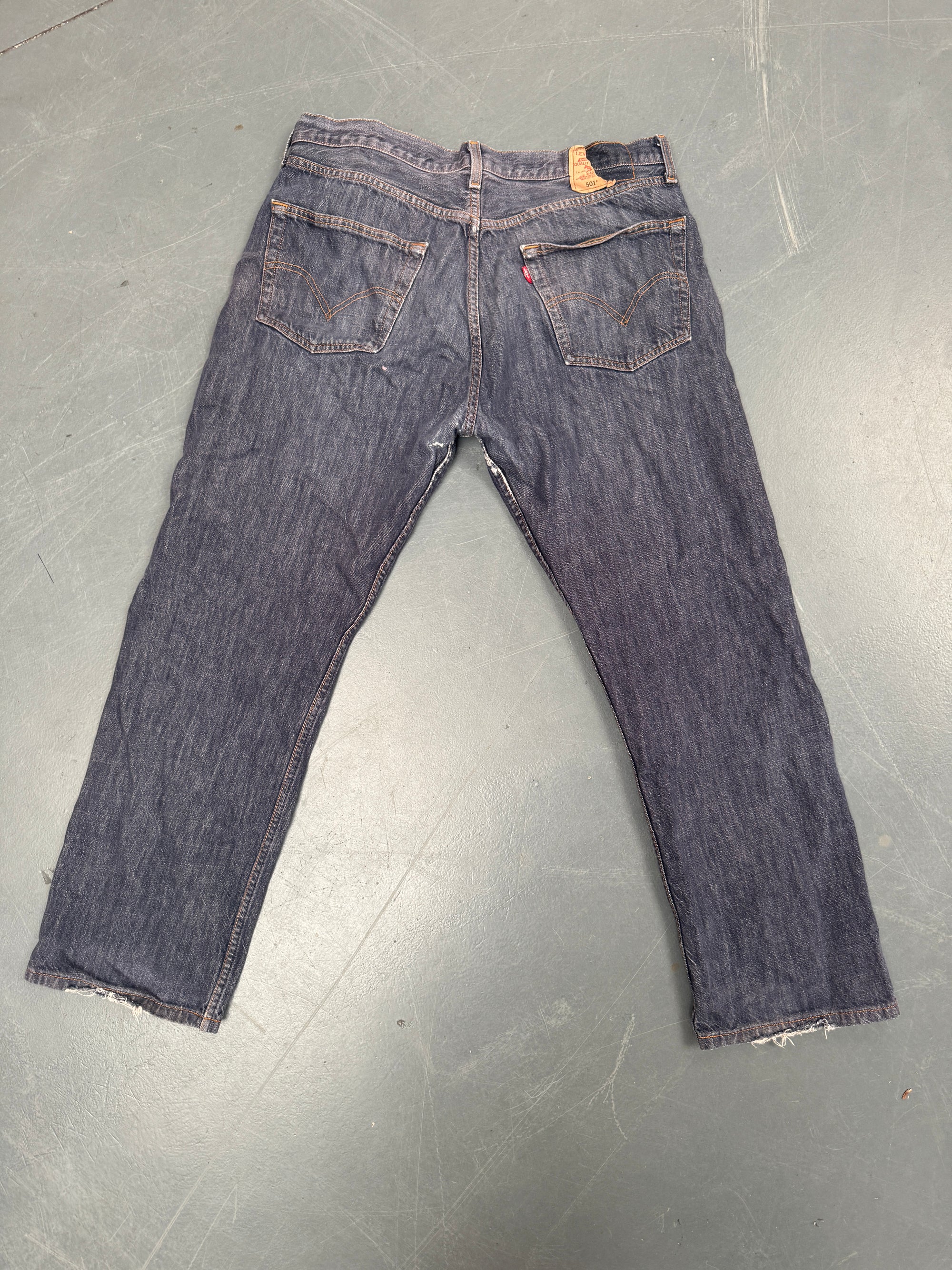 Mens Levis 501 Regular Fit Vintage Jean - W 36 L 30 - Slate Grey