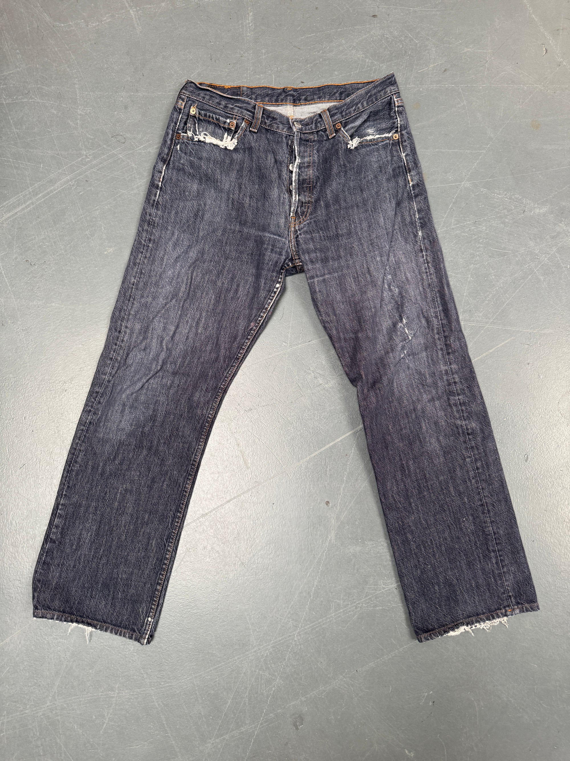 Mens Levis 501 Regular Fit Vintage Jean - W 30 L 29 - Slate Grey SL160