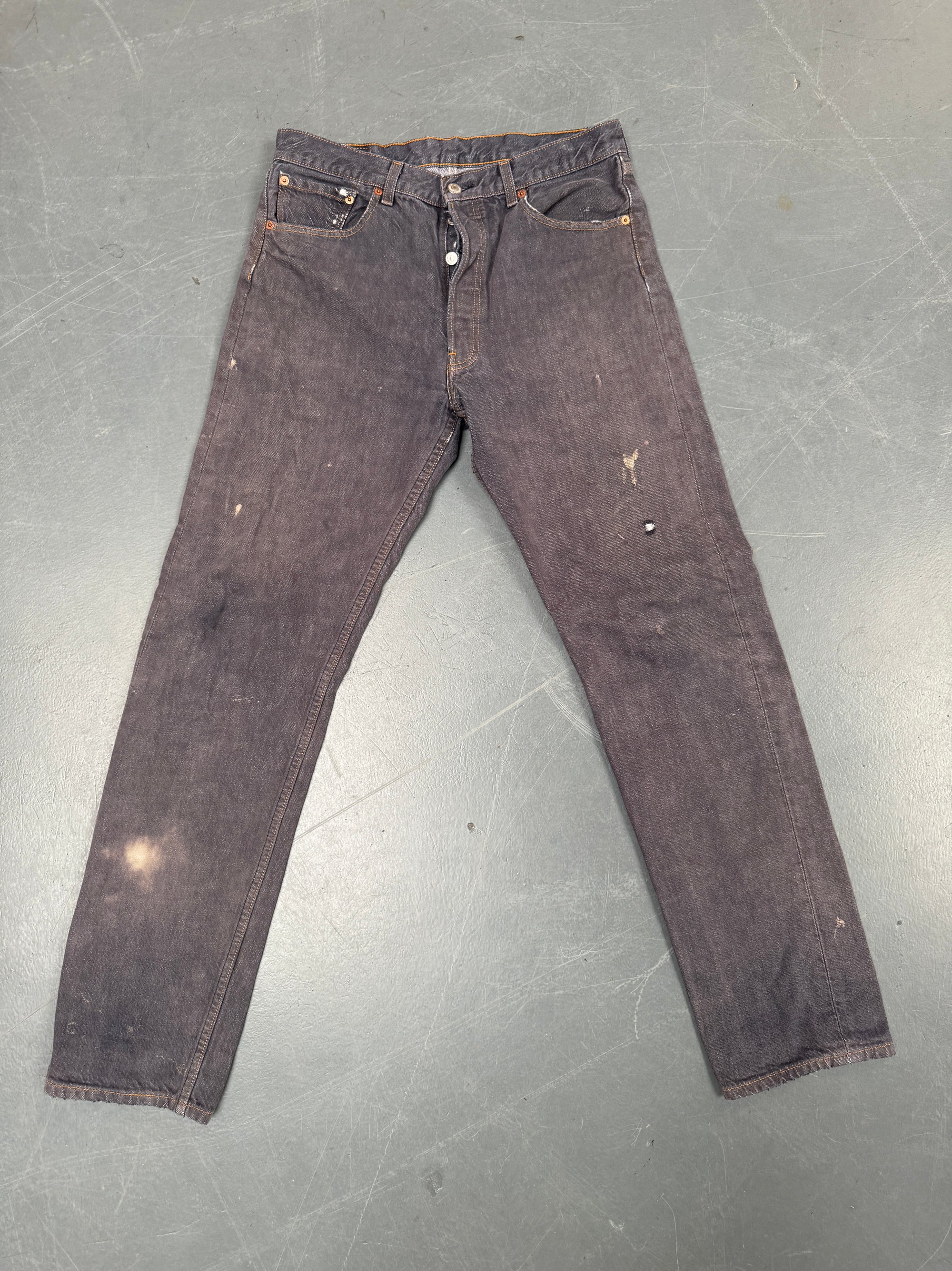 Mens Levis 501 Regular Fit Vintage Jean - W 32 L 32 - Slate Grey SL161