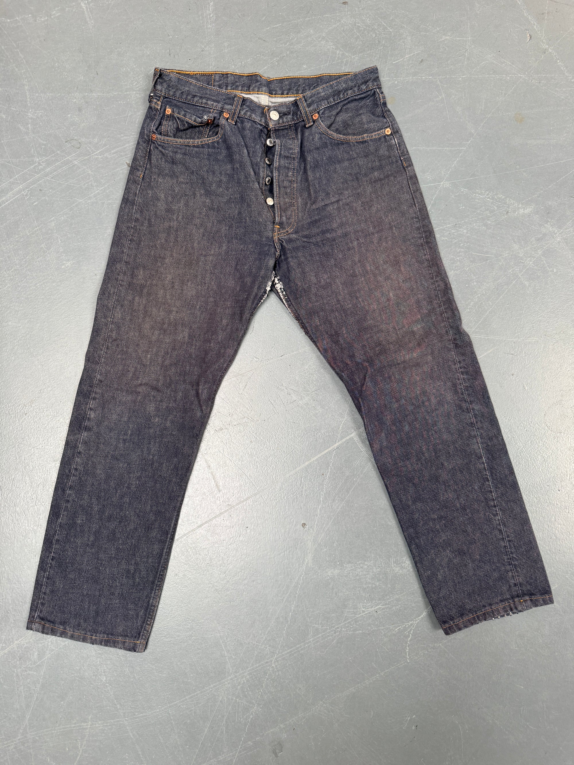 Mens Levis 501 Regular Fit Vintage Jean - W 30 L 28 - Slate Grey SL162