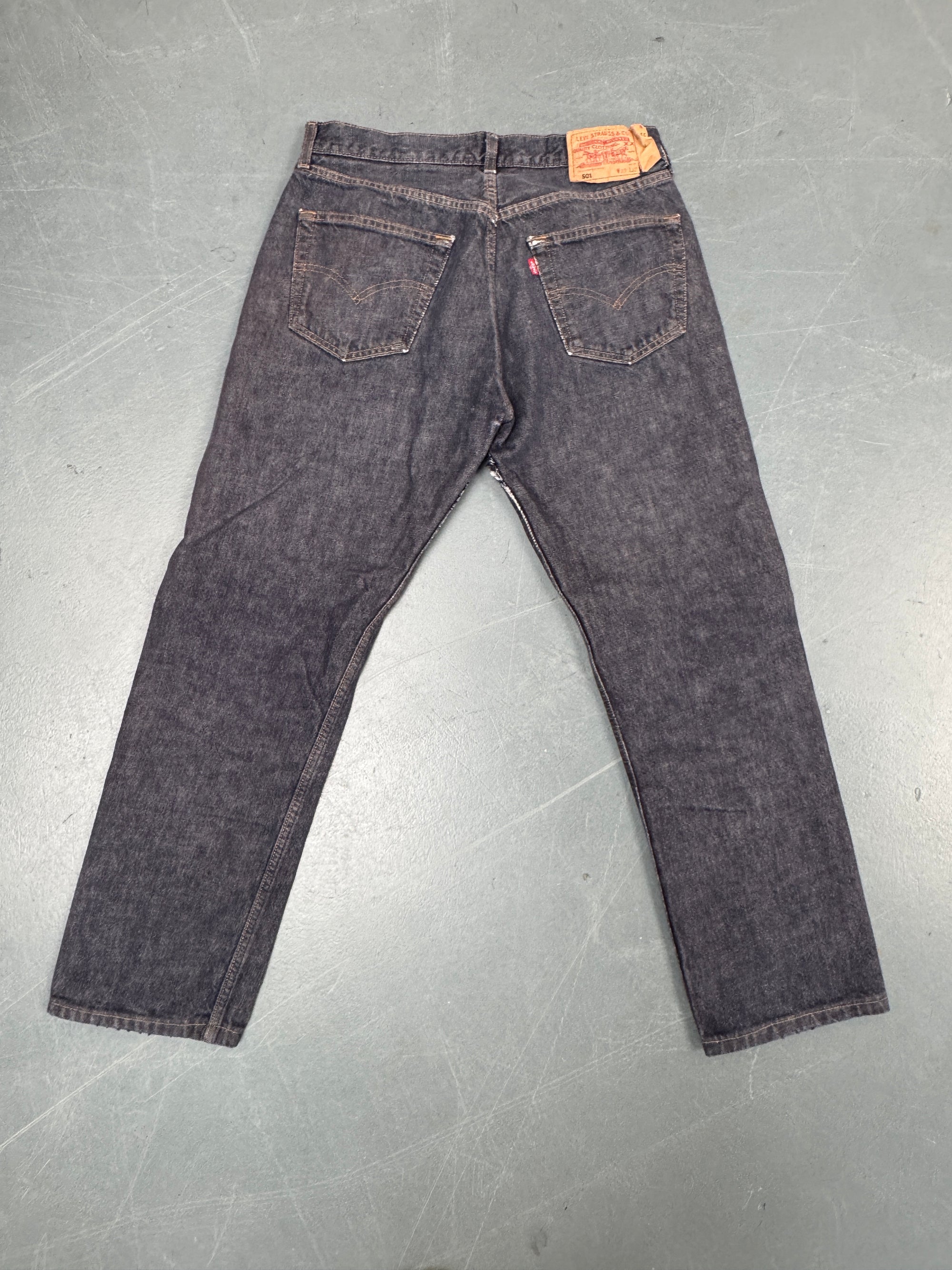 Mens Levis 501 Regular Fit Vintage Jean - W 30 L 28 - Slate Grey SL162