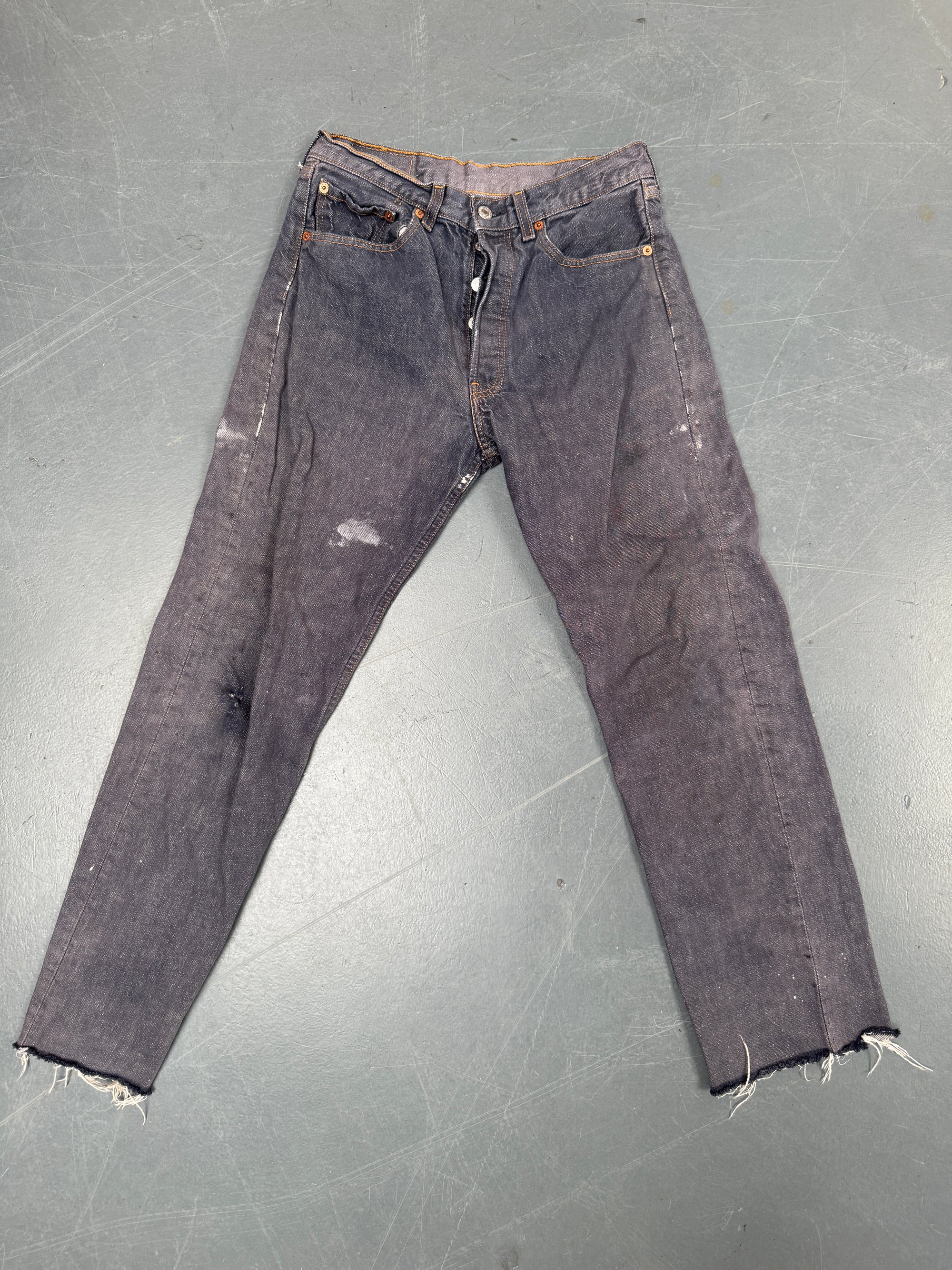 Mens Levis 501 Regular Fit Vintage Jean - W 28 L 29 - Slate Grey SL163