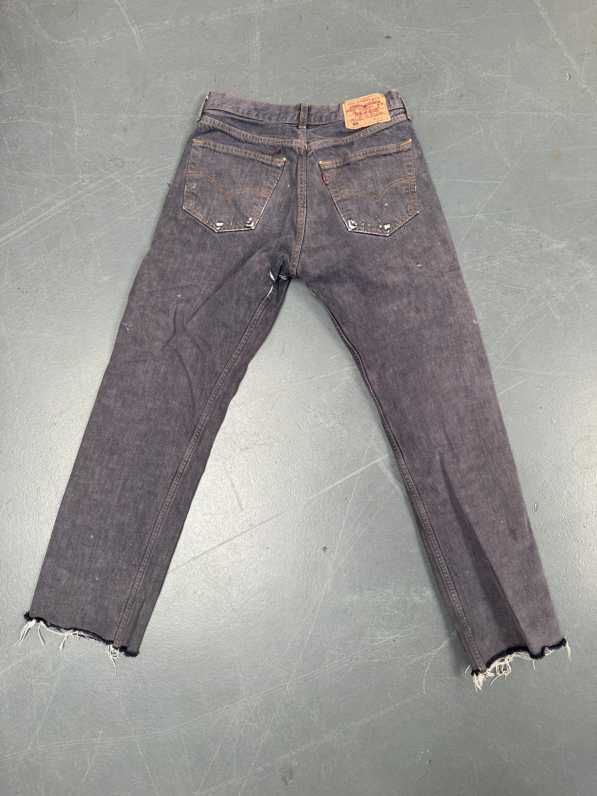 Mens Levis 501 Regular Fit Vintage Jean - W 28 L 29 - Slate Grey SL163