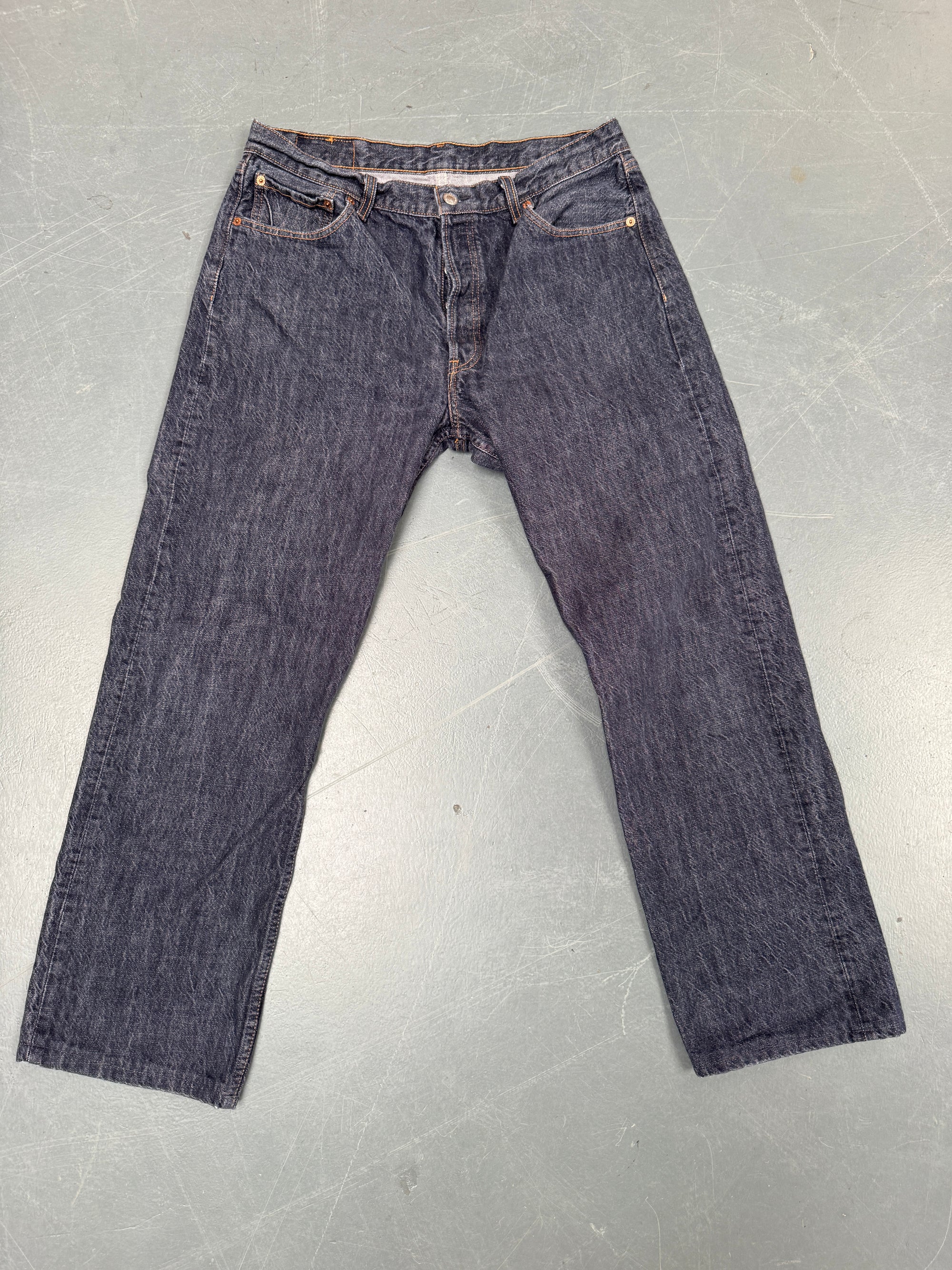 Mens Levis 501 Regular Fit Vintage Jean - W 32 L 29 - Slate Grey SL164
