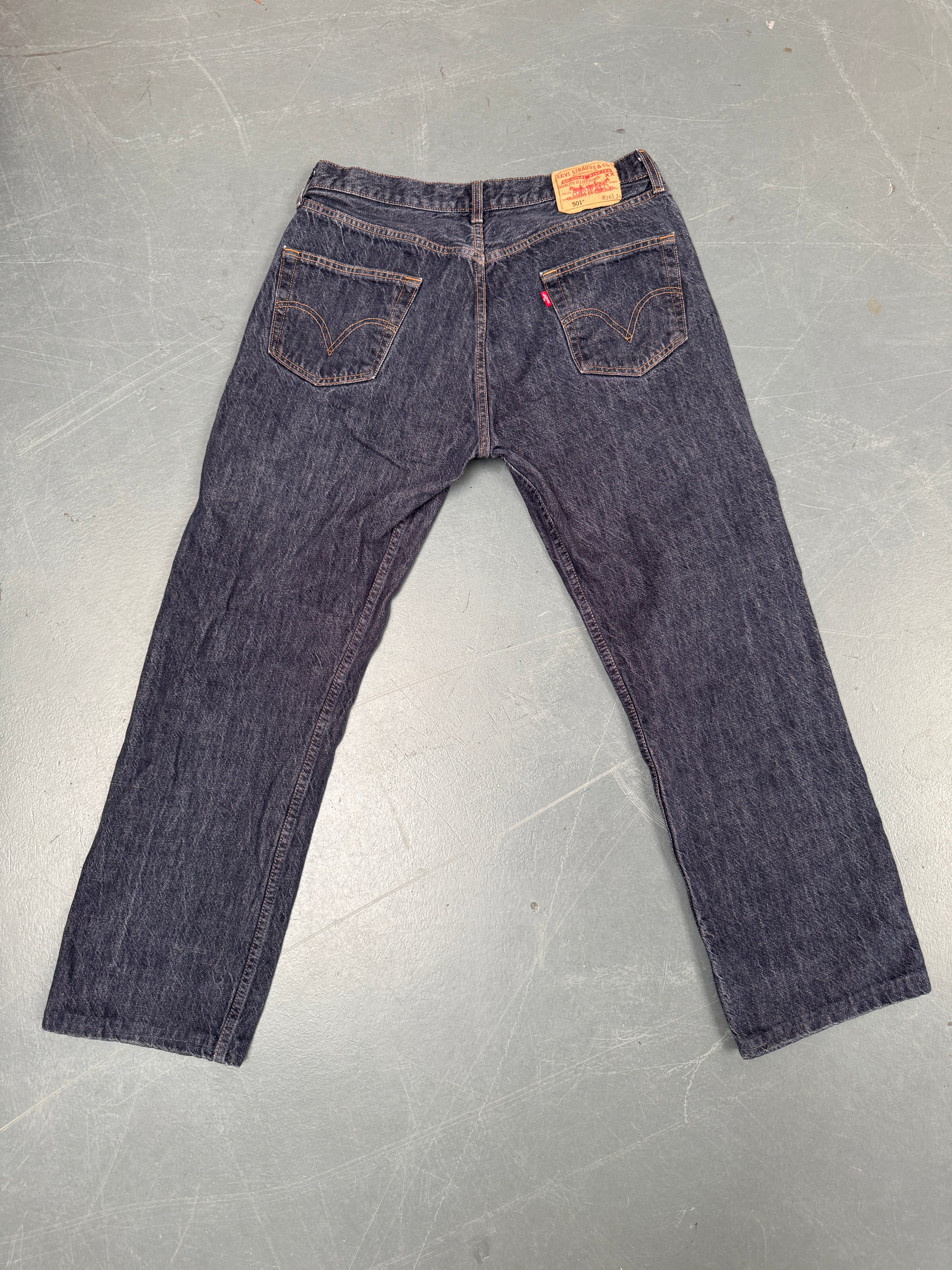 Mens Levis 501 Regular Fit Vintage Jean - W 32 L 29 - Slate Grey SL164