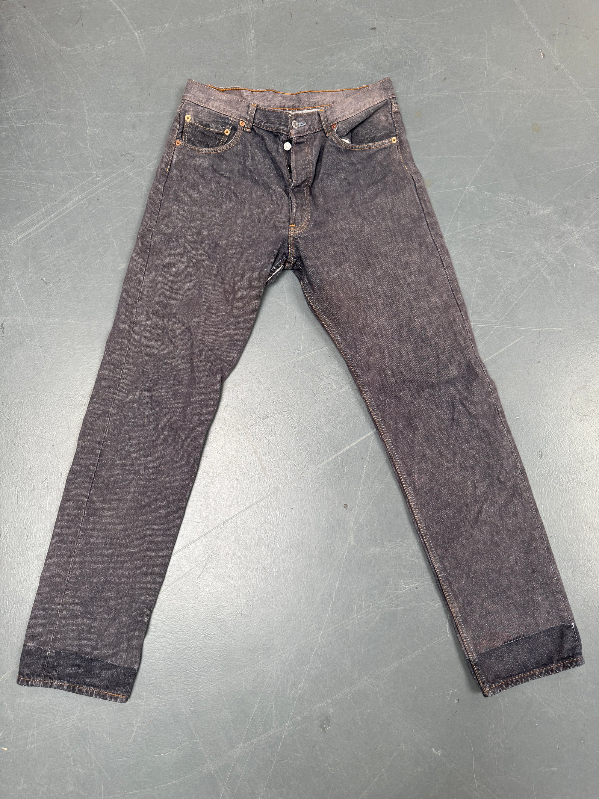 Mens Levis 501 Regular Fit Vintage Jean - W 30 L 34 - Slate Grey SL165