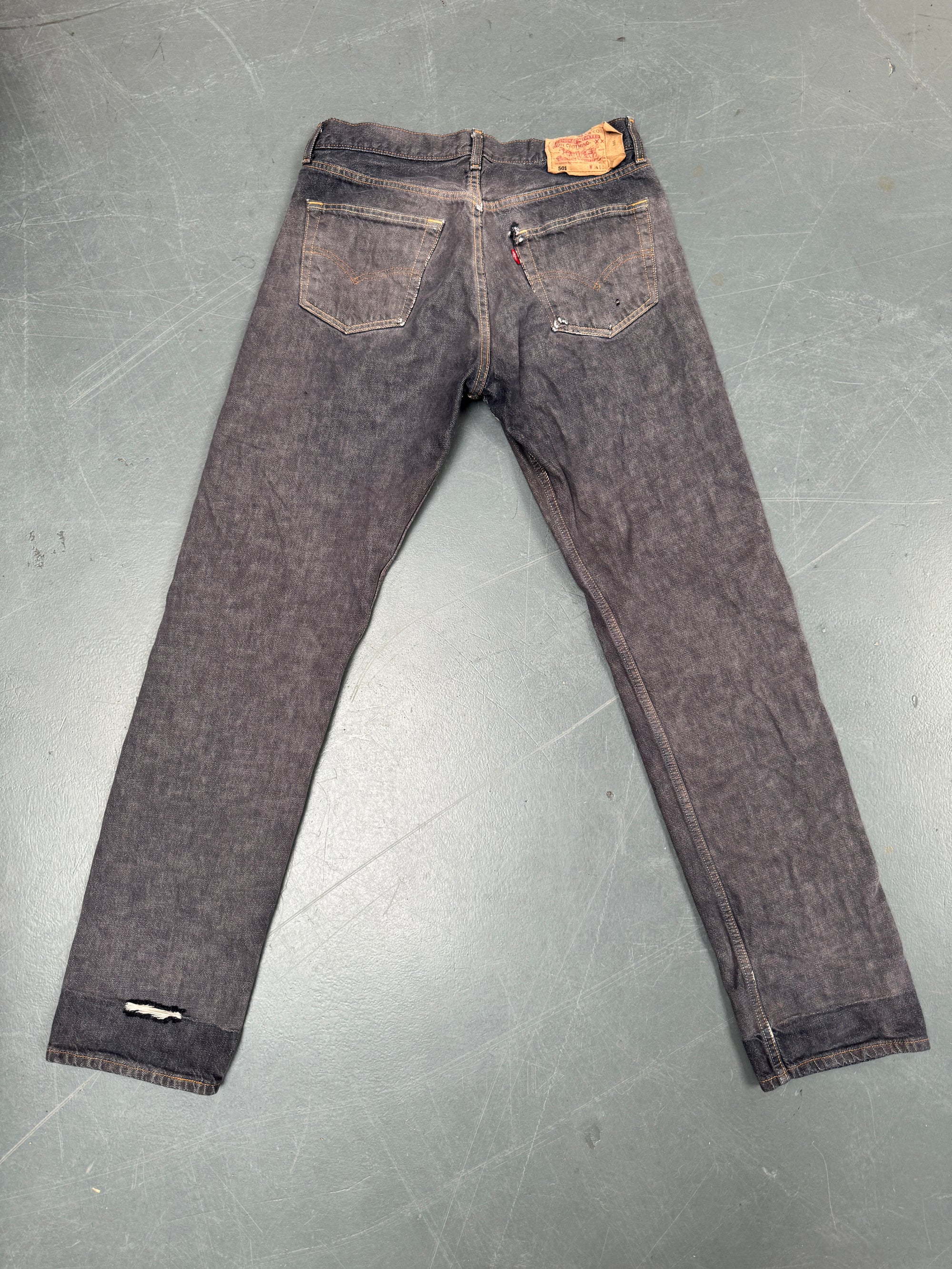 Mens Levis 501 Regular Fit Vintage Jean - W 30 L 34 - Slate Grey SL165