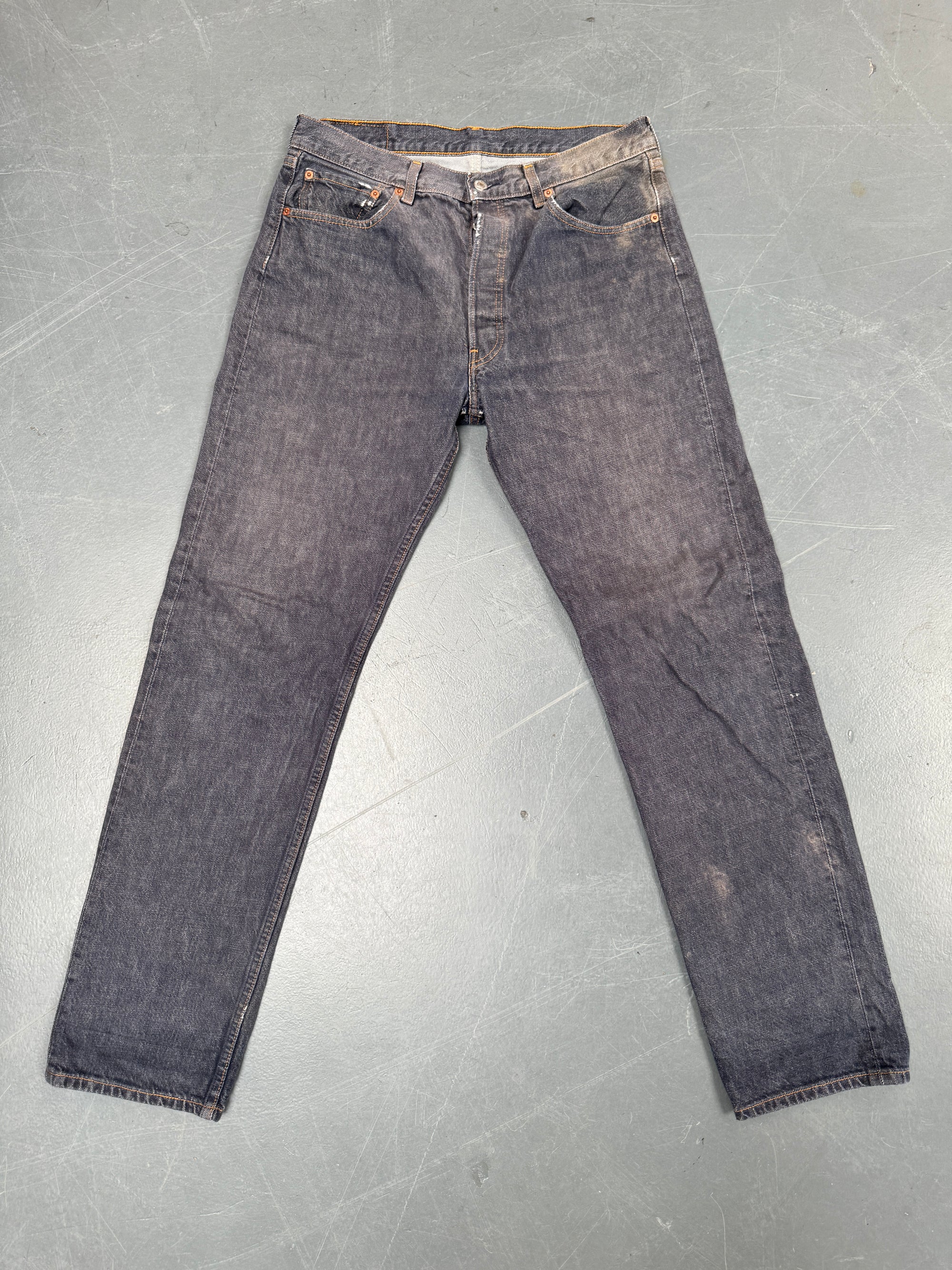 Mens Levis 501 Regular Fit Vintage Jean - W 32 L 32 - Slate Grey SL166