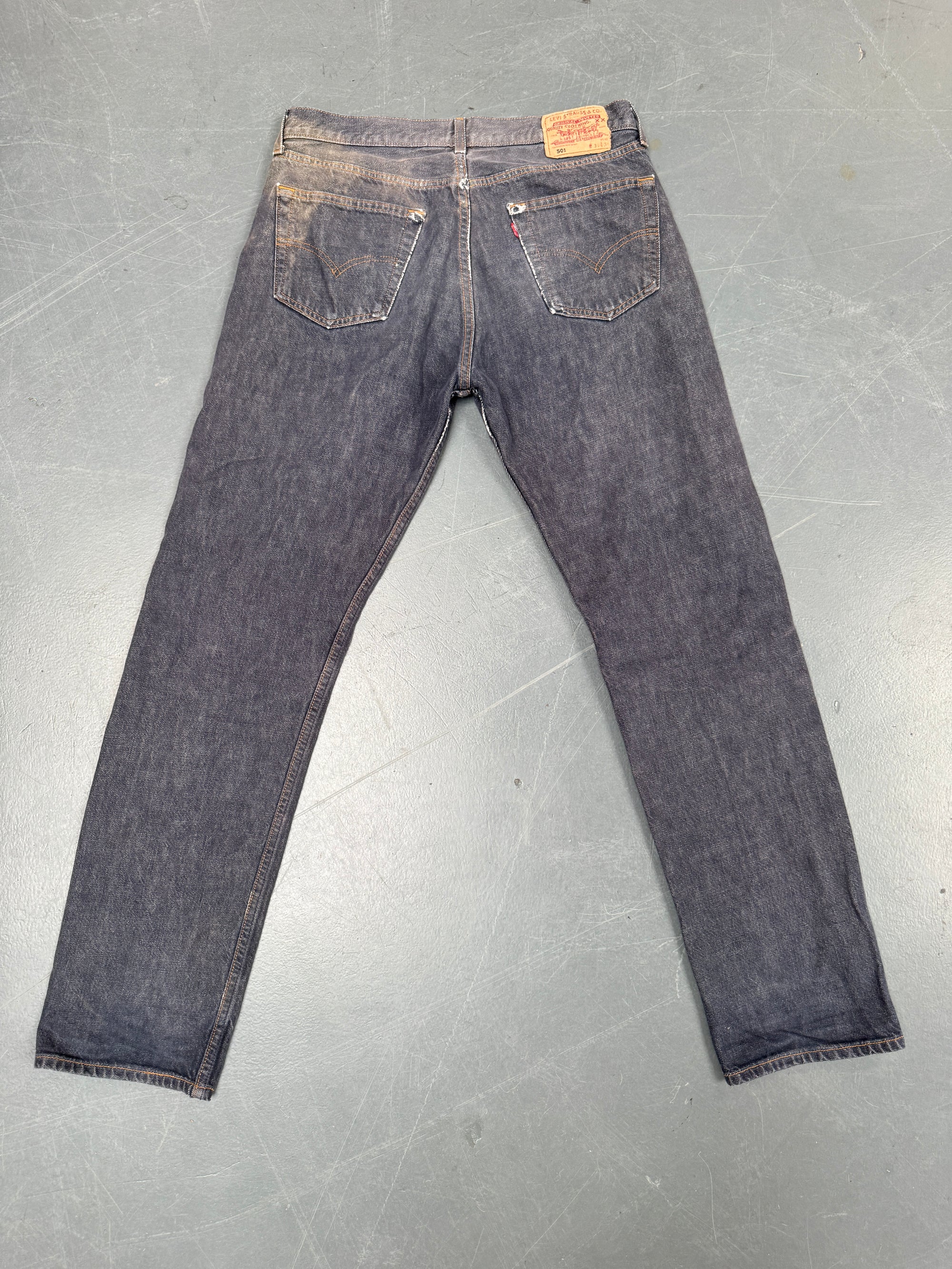 Mens Levis 501 Regular Fit Vintage Jean - W 32 L 32 - Slate Grey SL166