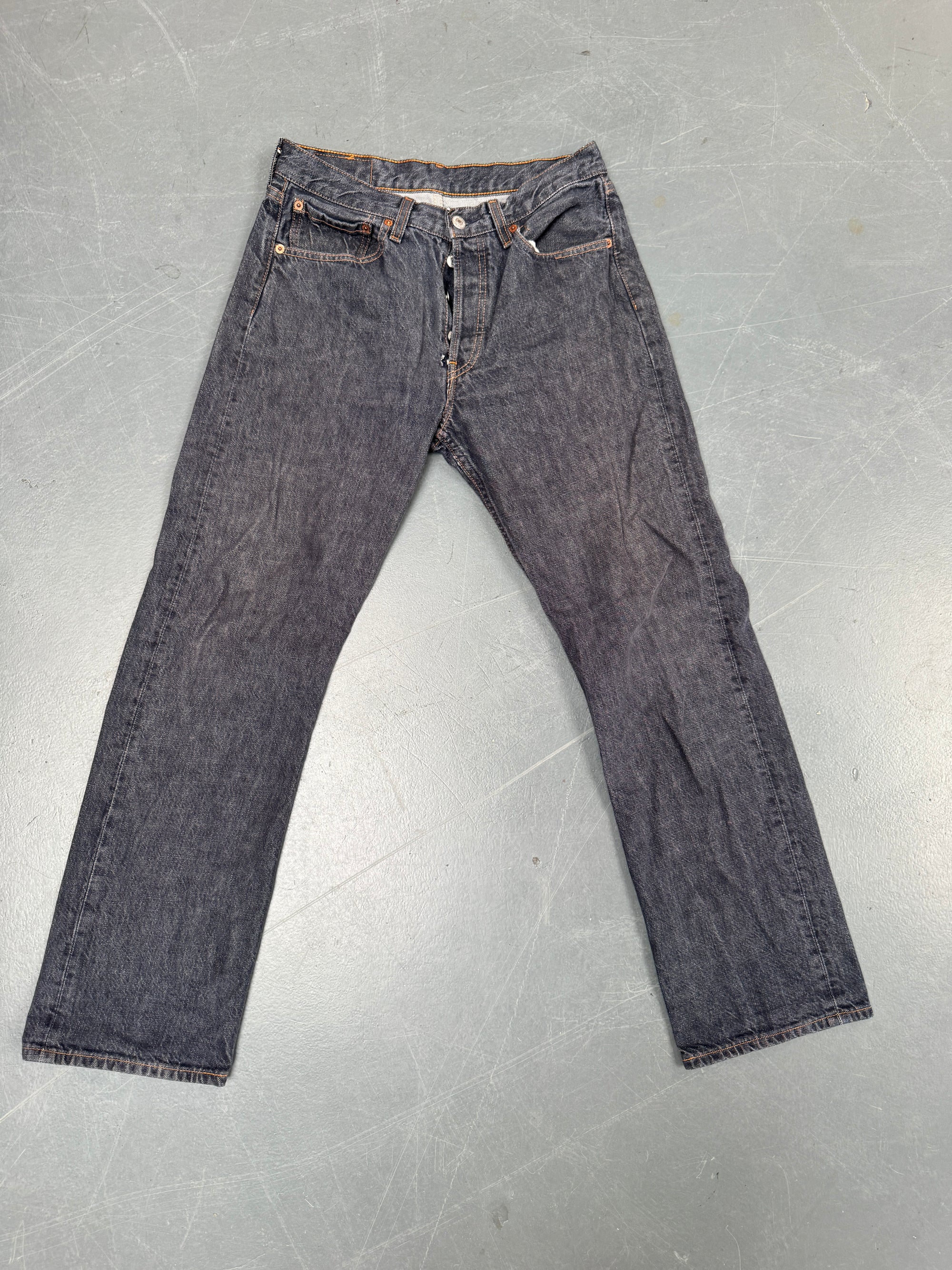 Mens Levis 501 Regular Fit Vintage Jean - W 28 L 30 - Slate Grey SL167