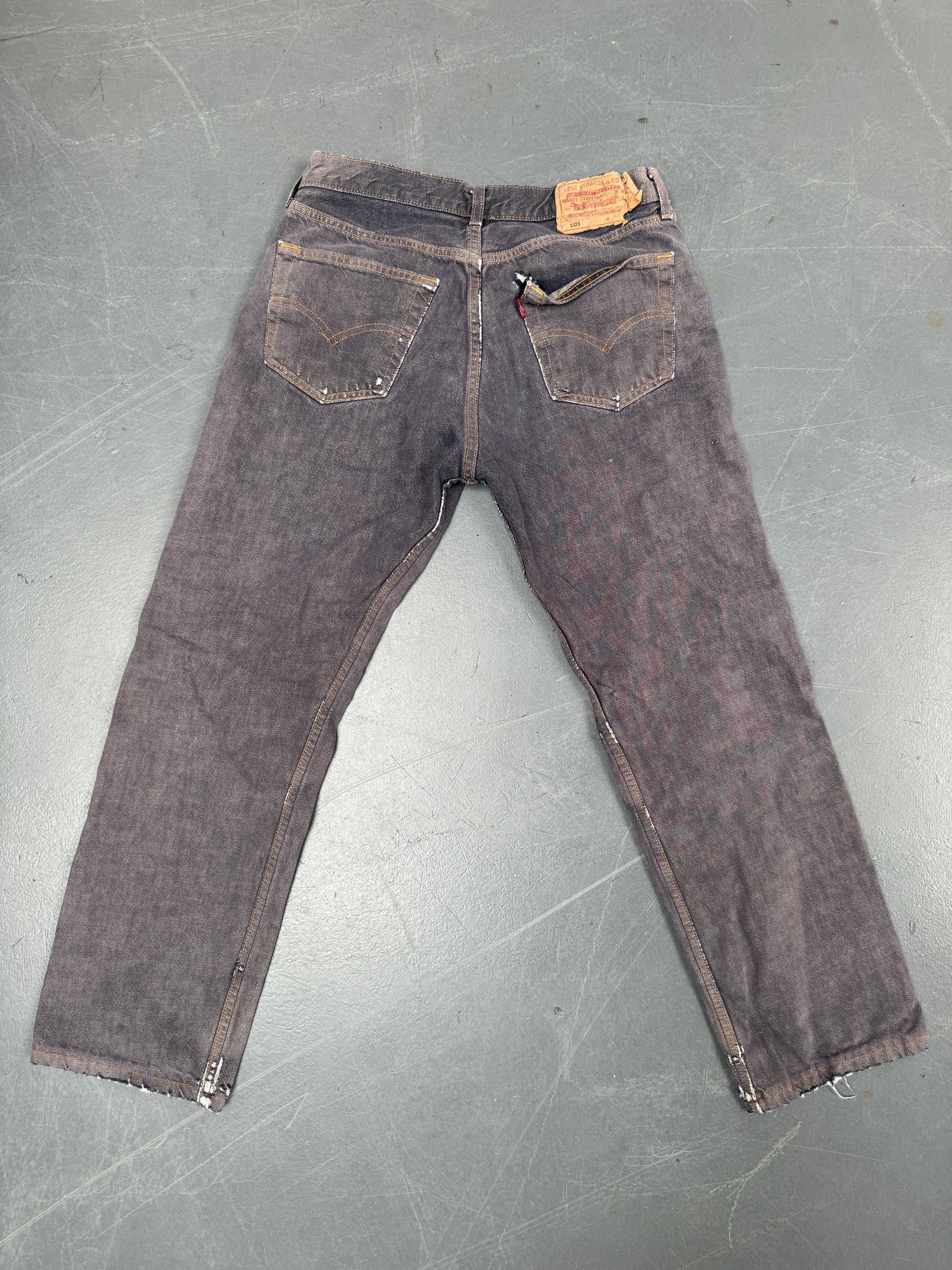 Mens Levis 501 Regular Fit Vintage Jean - W 28 L 27 - Slate Grey SL168