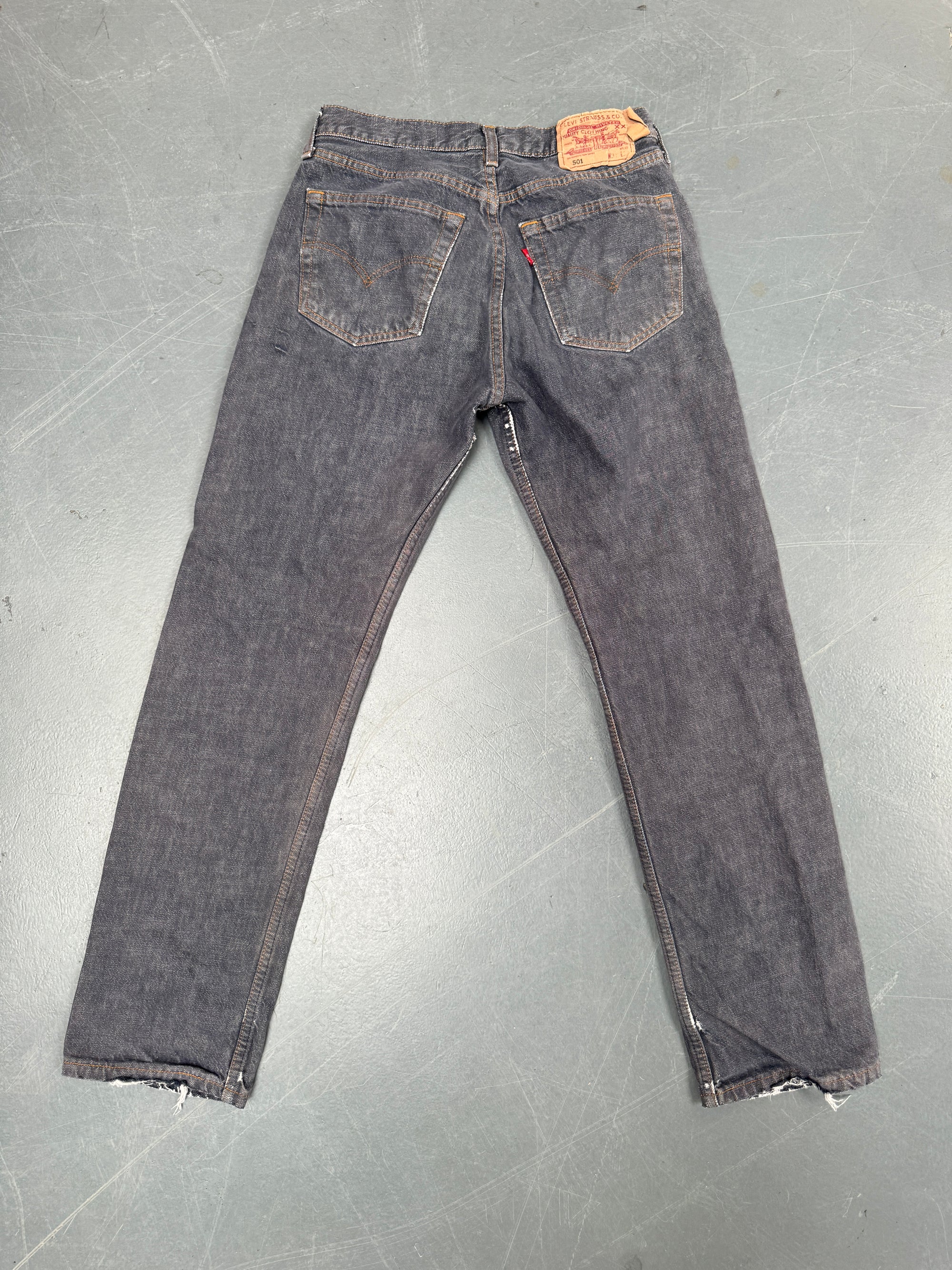 Mens Levis 501 Regular Fit Vintage Jean - W 26 L 29 - Slate Grey SL169