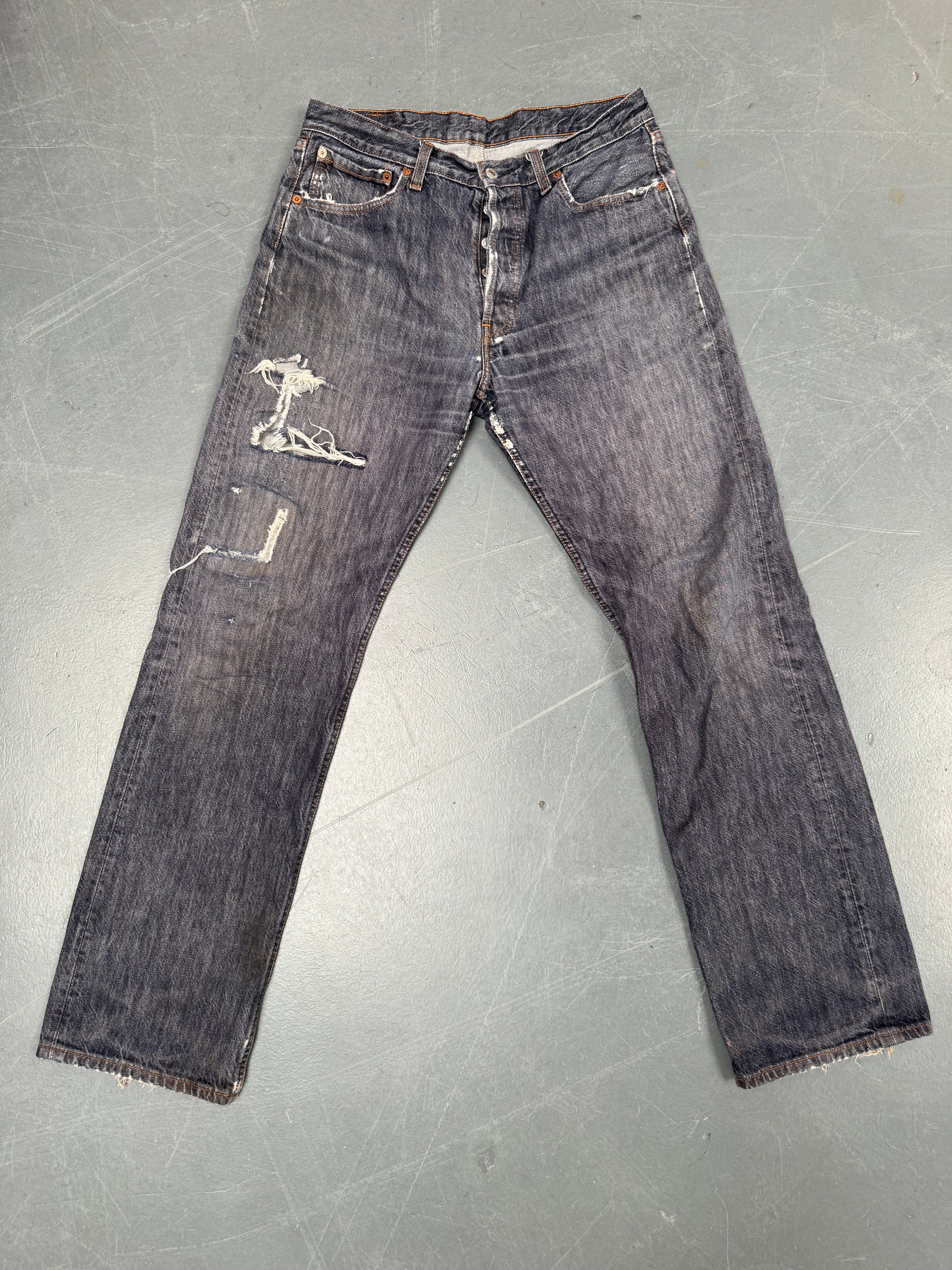 Mens Levis 501 Regular Fit Vintage Jean - W 30 L 33 - Slate Grey SL170