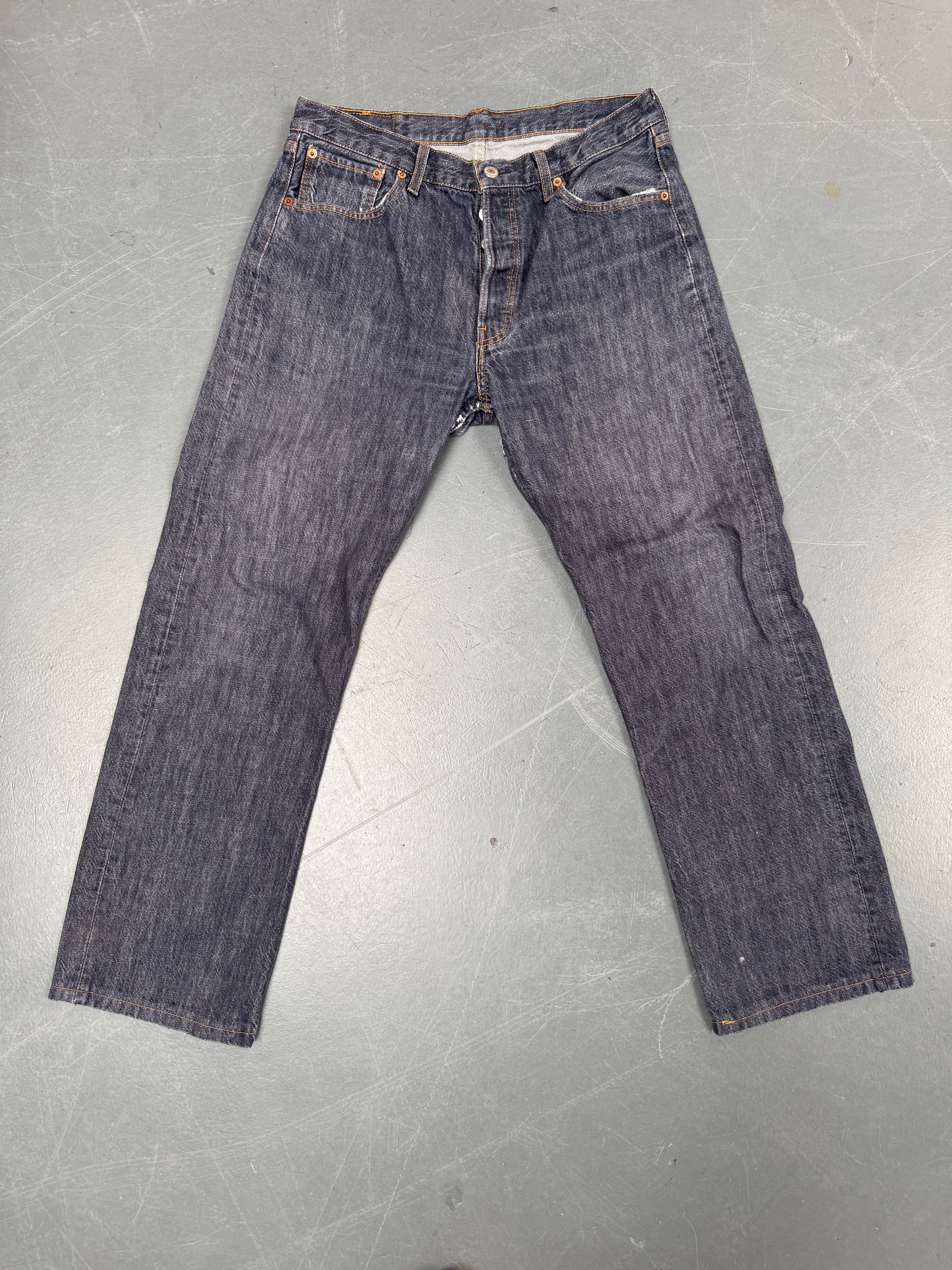 Mens Levis 501 Regular Fit Vintage Jean - W 30 L 29 - Slate Grey SL171