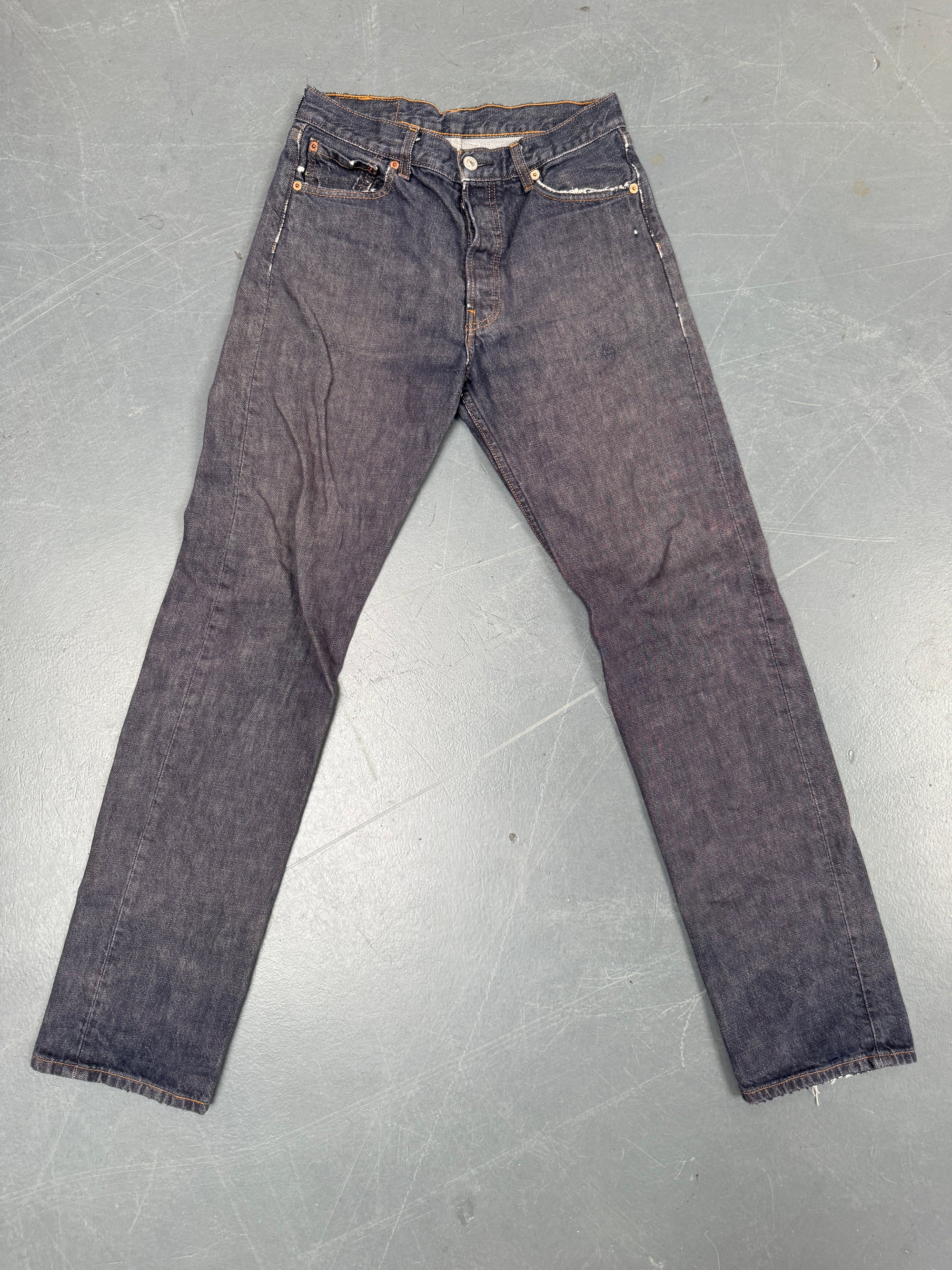 Mens Levis 501 Regular Fit Vintage Jean - W 28 L 32 - Slate Grey SL172