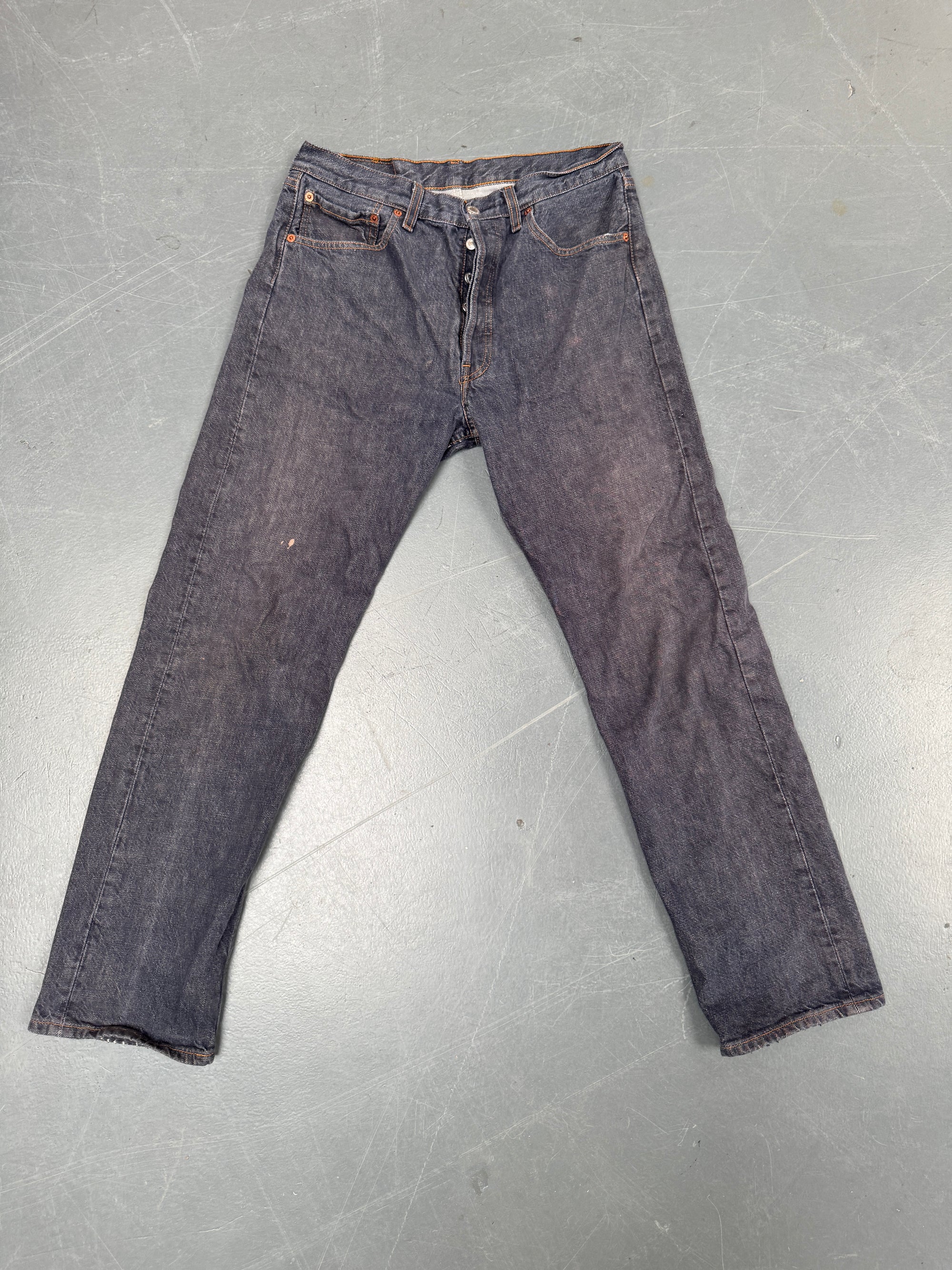 Mens Levis 501 Regular Fit Vintage Jean - W 28 L 29 - Slate Grey SL173