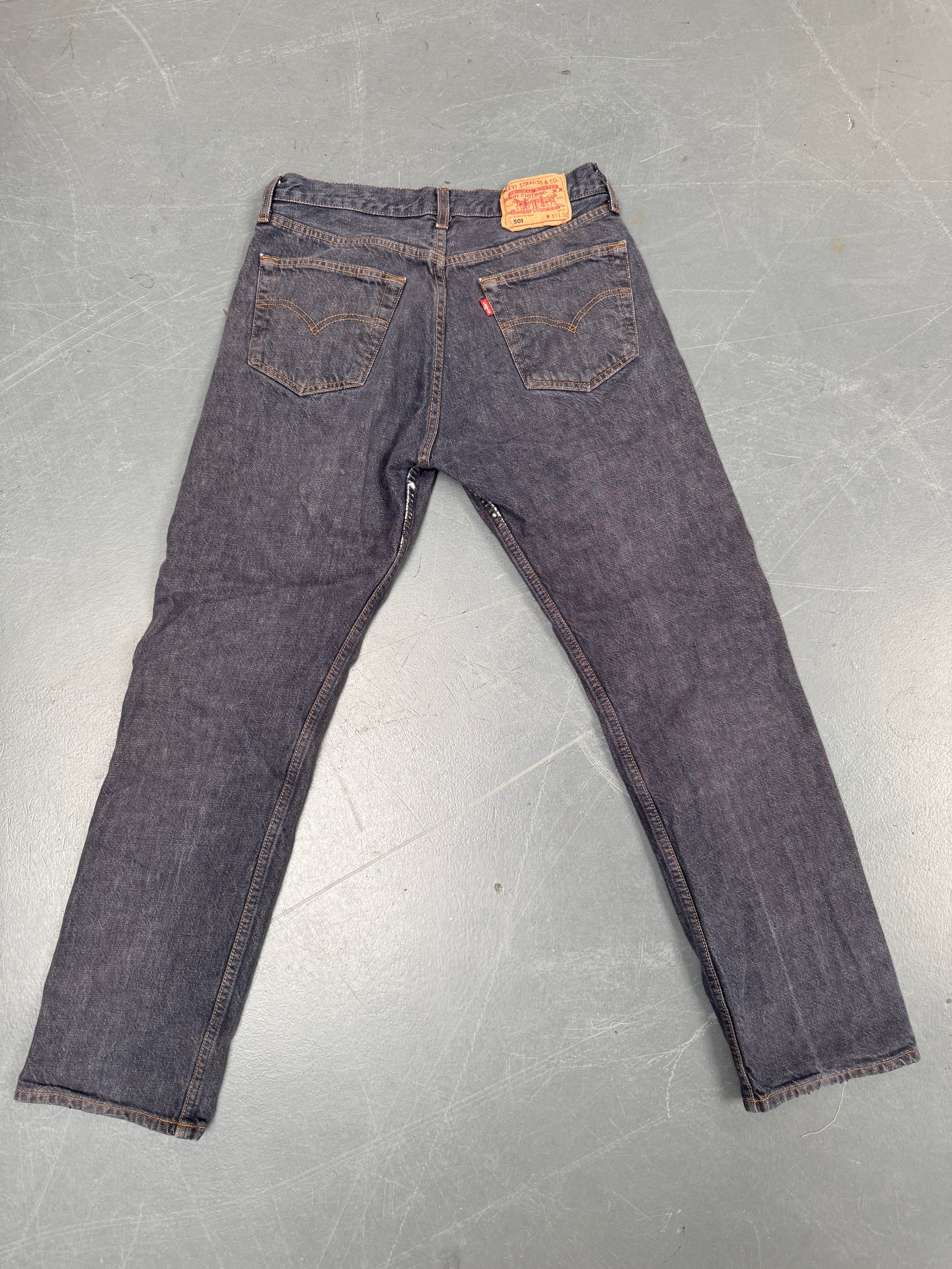 Mens Levis 501 Regular Fit Vintage Jean - W 28 L 29 - Slate Grey SL173