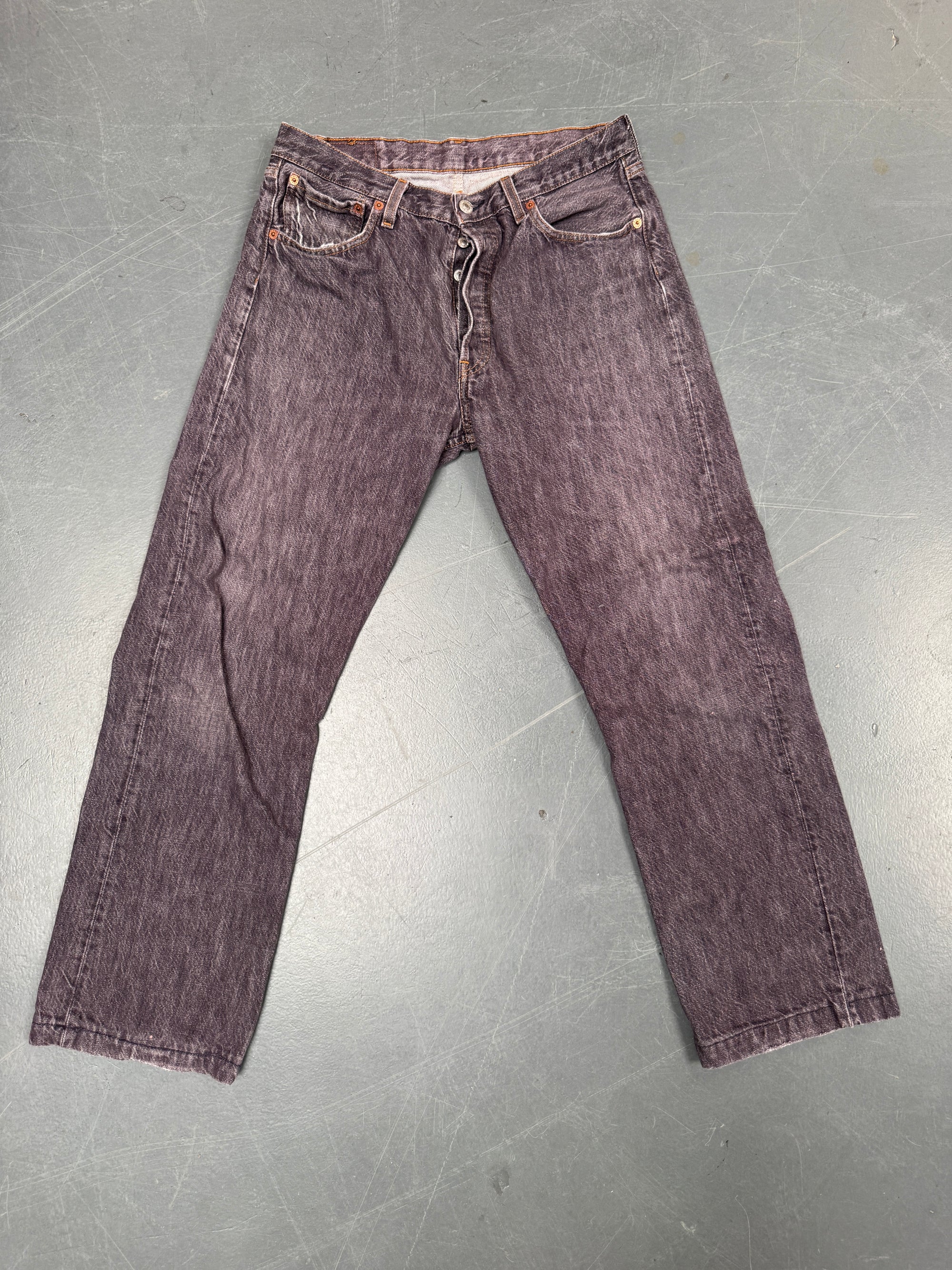 Mens Levis 501 Regular Fit Vintage Jean - W 30 L 29 - Slate Grey SL175