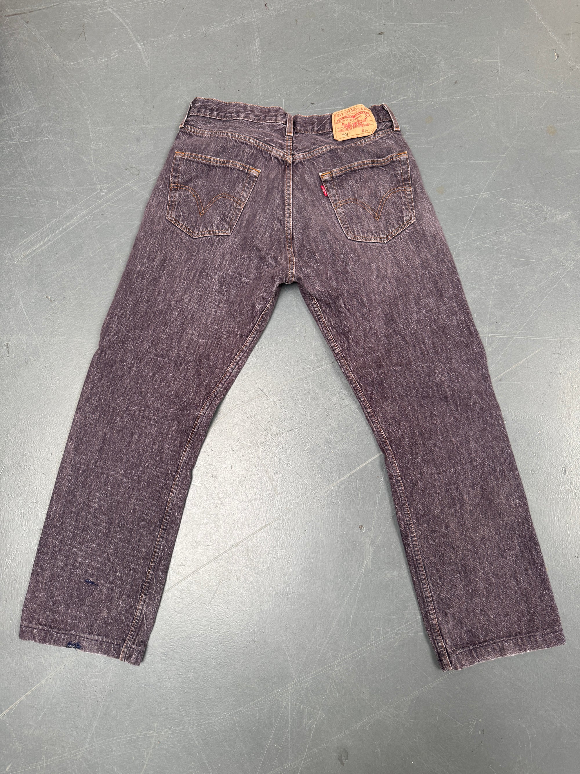 Mens Levis 501 Regular Fit Vintage Jean - W 30 L 29 - Slate Grey SL175