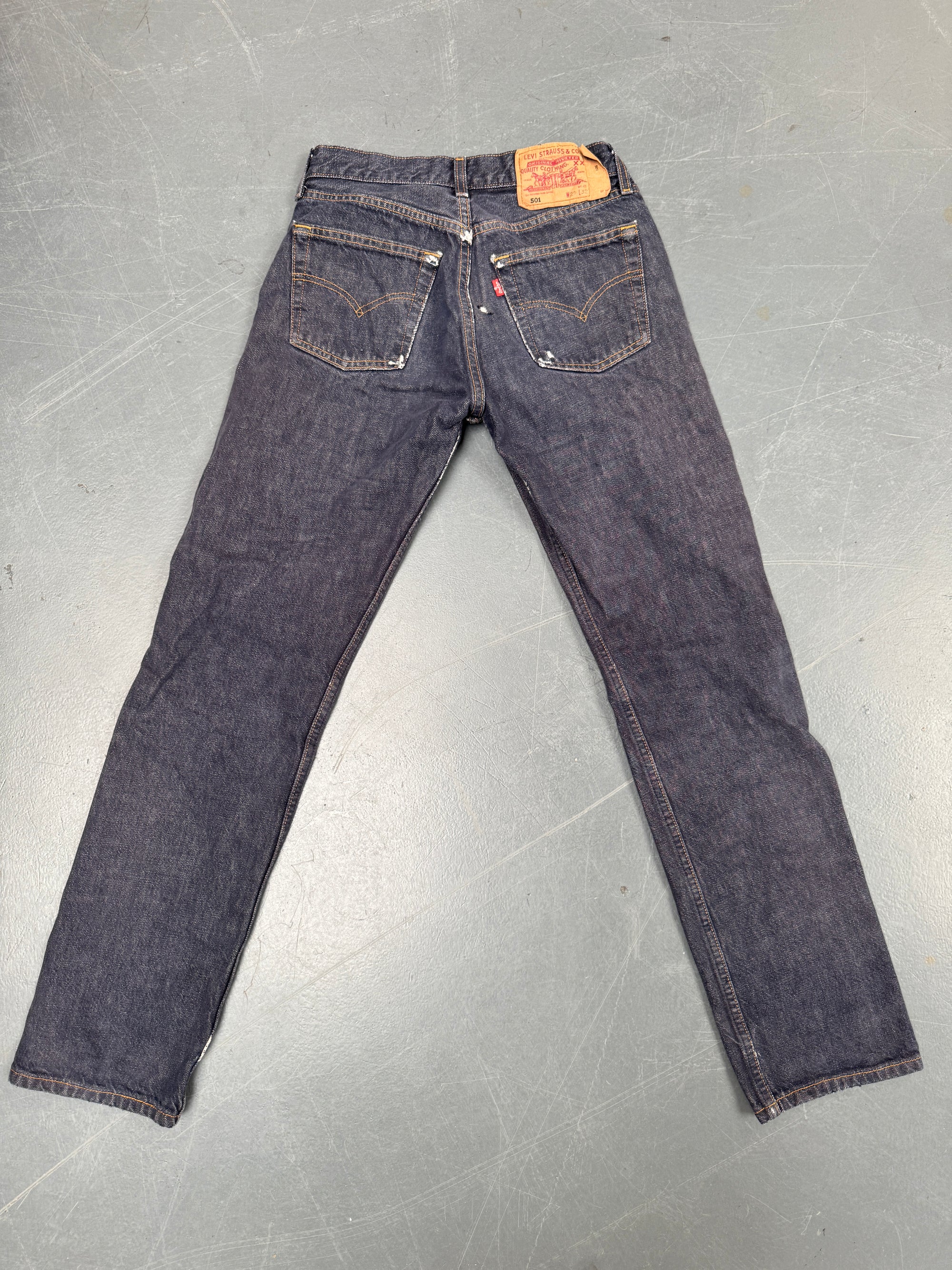 Mens Levis 501 Regular Fit Vintage Jean - W 26 L 30 - Slate Grey SL176