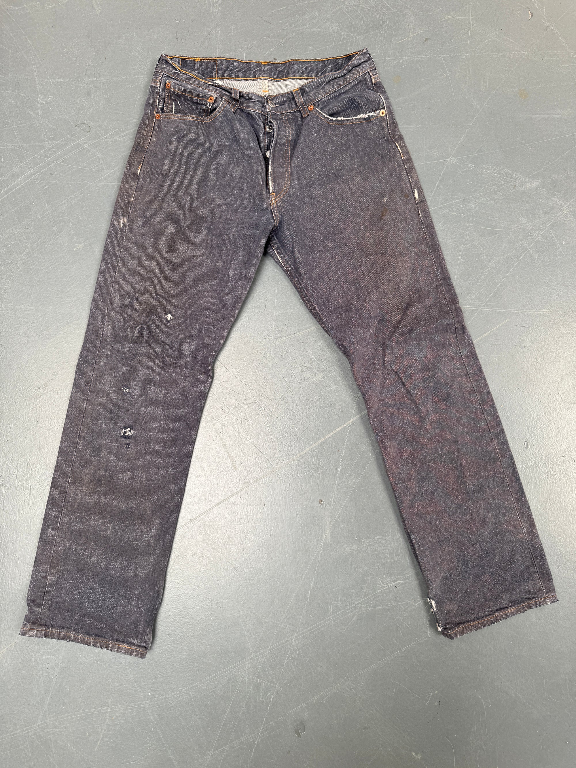 Mens Levis 501 Regular Fit Vintage Jean - W 28 L 29 - Slate Grey SL177