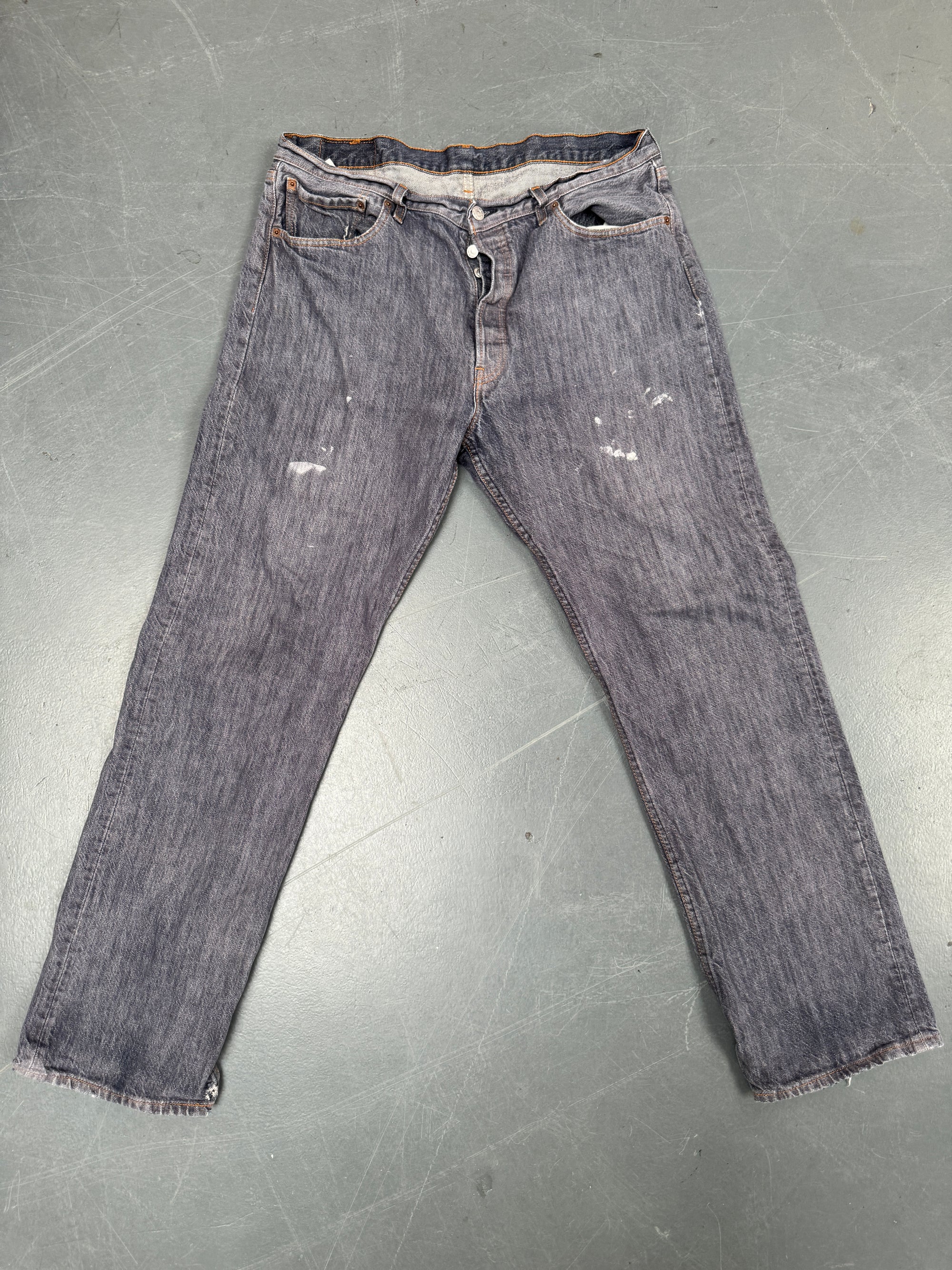 Mens Levis 501 Regular Fit Vintage Jean - W 34 L 32 - Slate Grey SL178