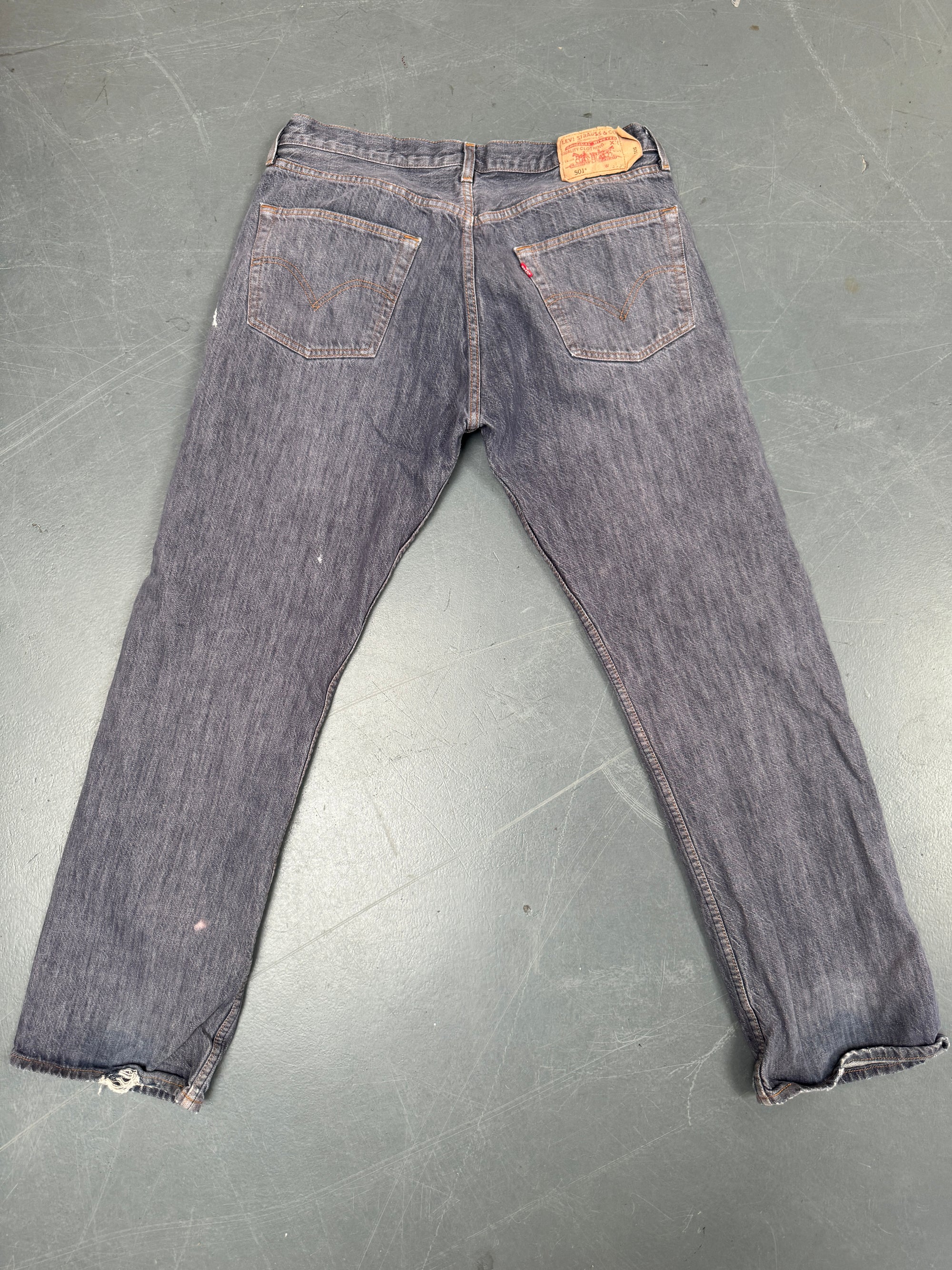 Mens Levis 501 Regular Fit Vintage Jean - W 34 L 32 - Slate Grey SL178