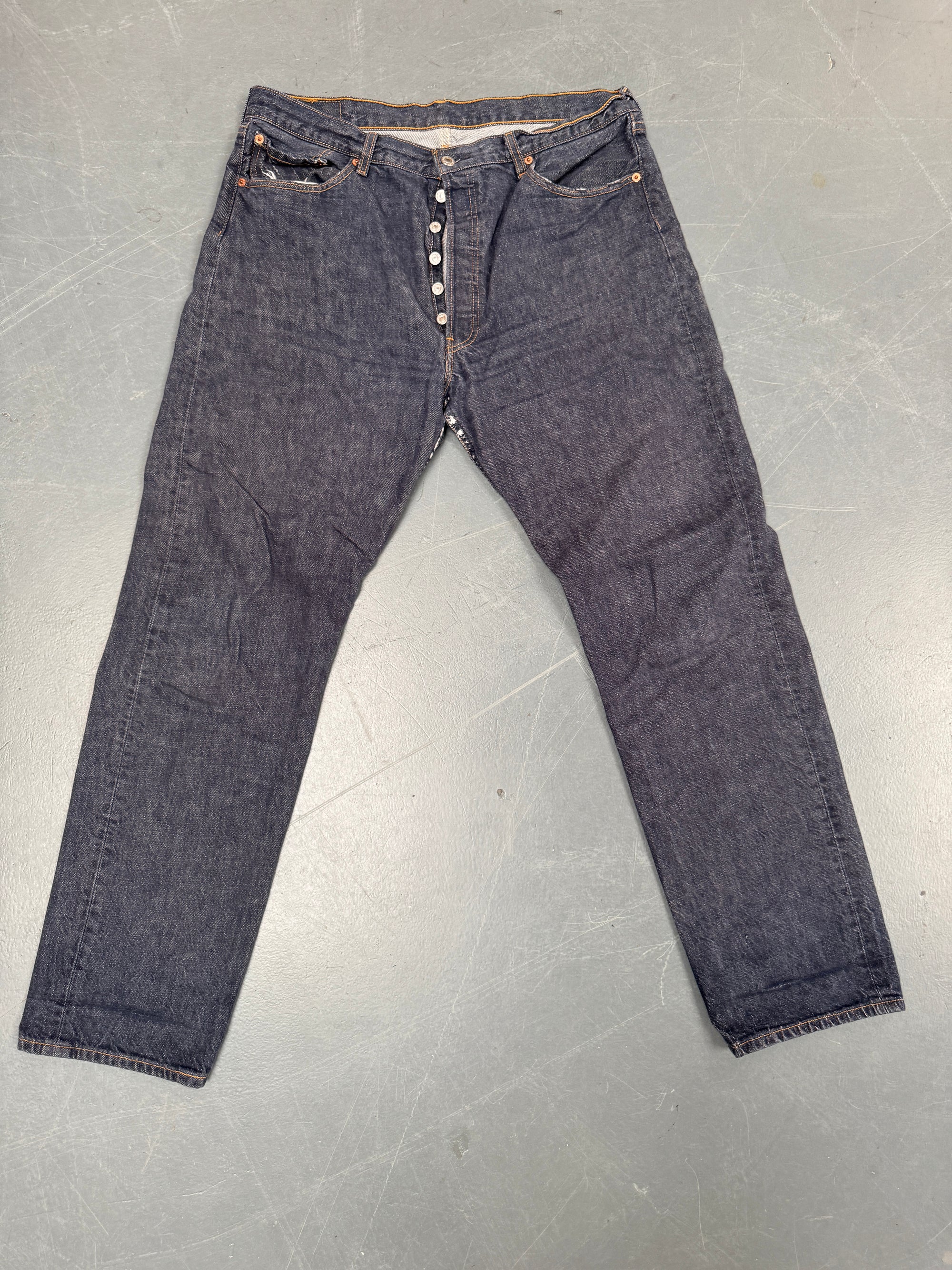 Mens Levis 501 Regular Fit Vintage Jean - W 34 L 32 - Slate Grey SL179