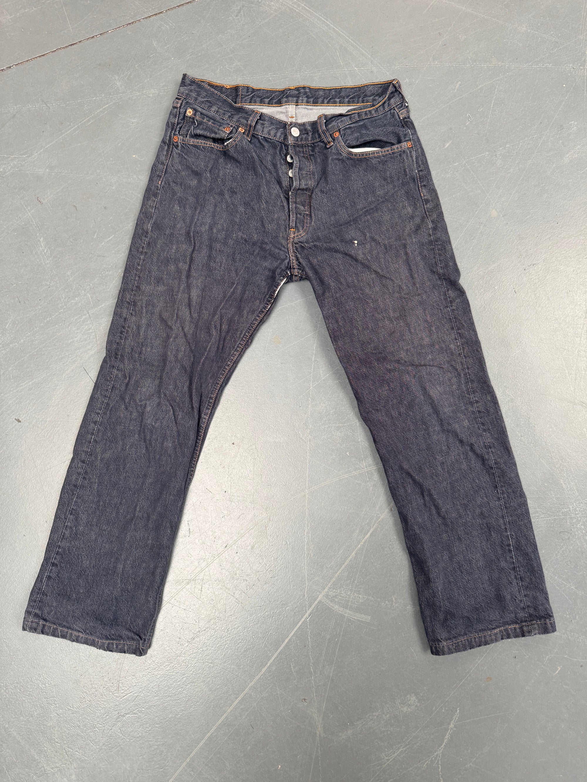 Mens Levis 501 Regular Fit Vintage Jean - W 30 L 28 - Slate Grey