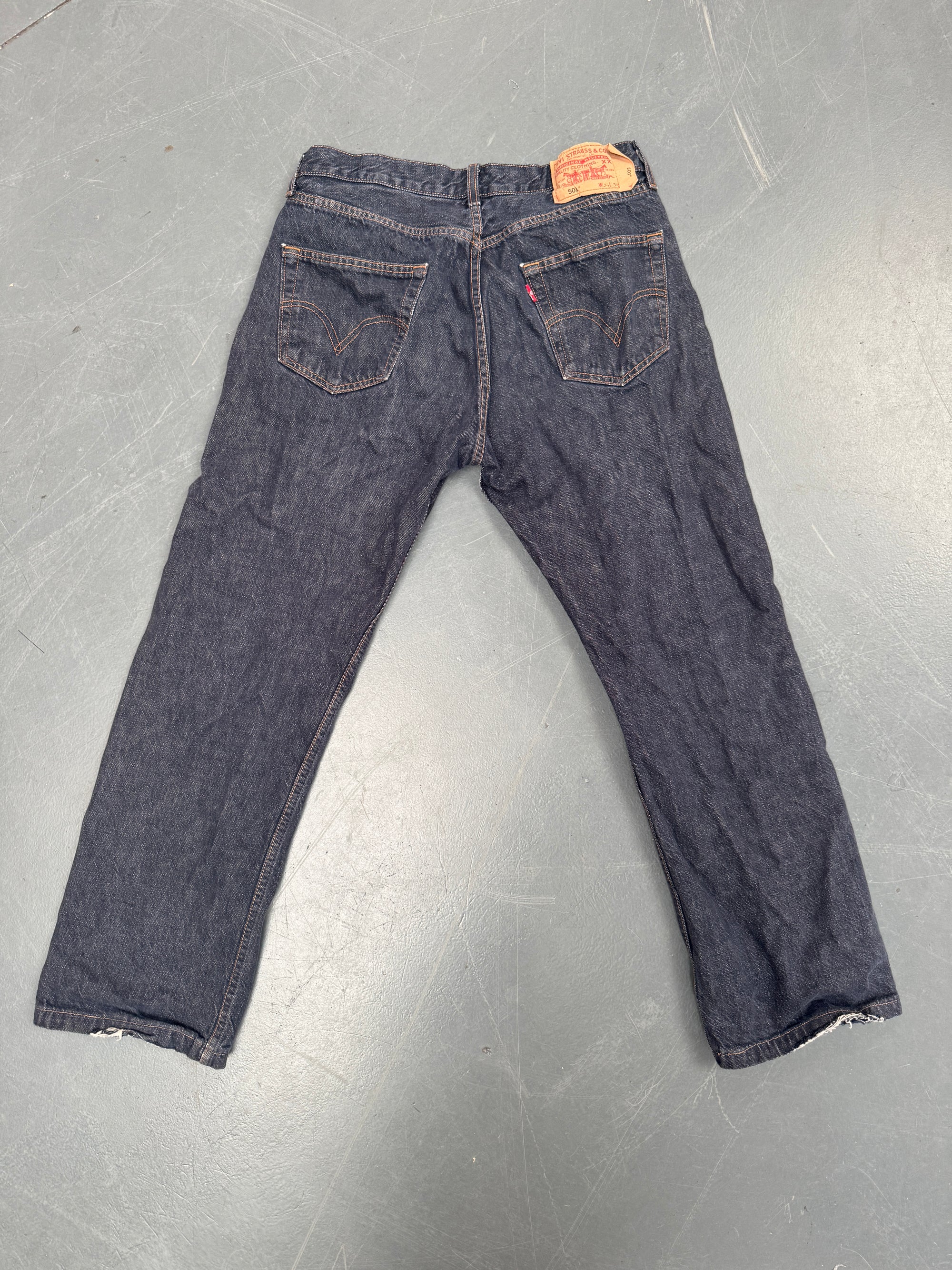 Mens Levis 501 Regular Fit Vintage Jean - W 30 L 28 - Slate Grey