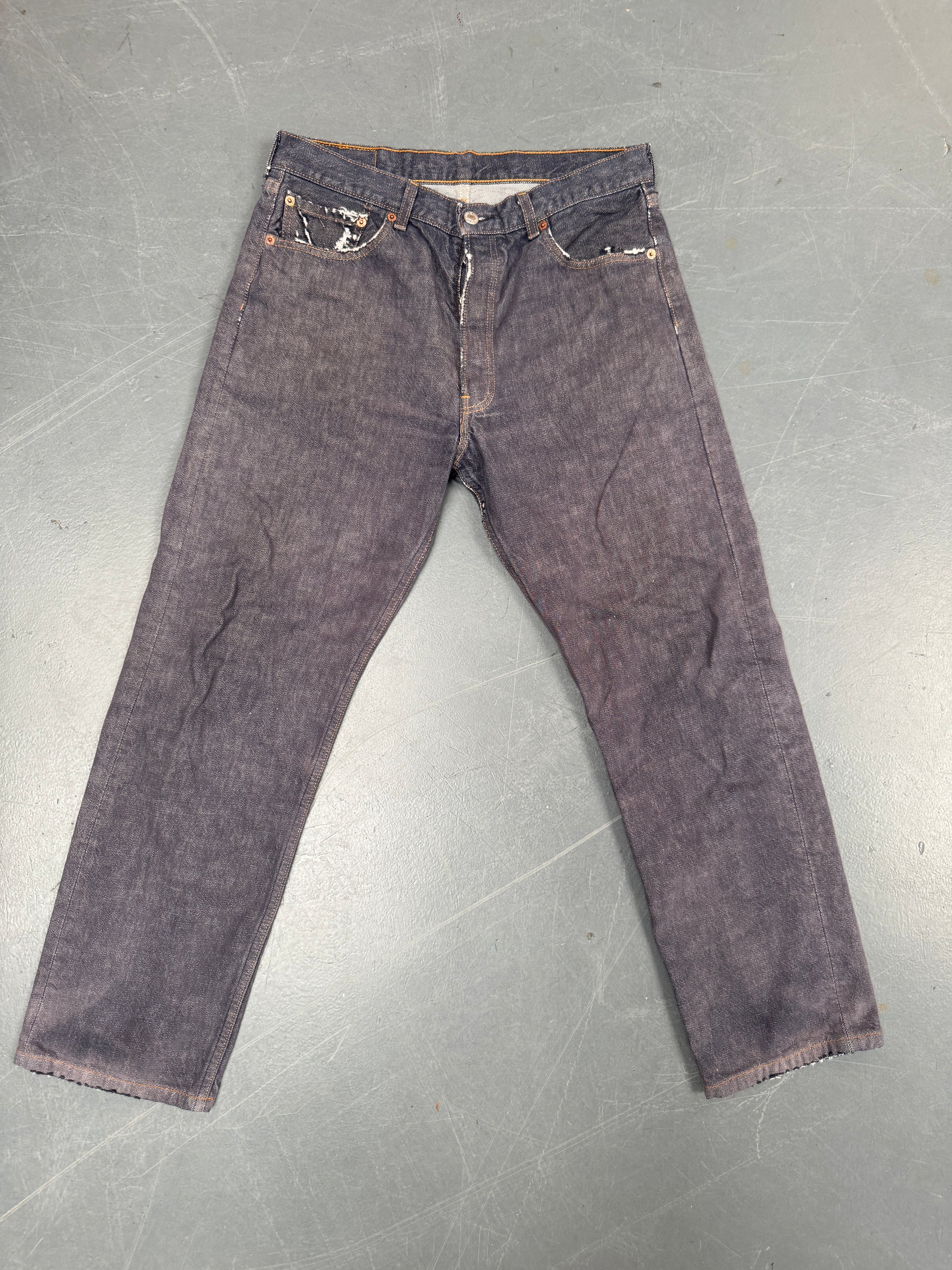 Mens Levis 501 Regular Fit Vintage Jean - W 30 L 28 - Slate Grey SL180