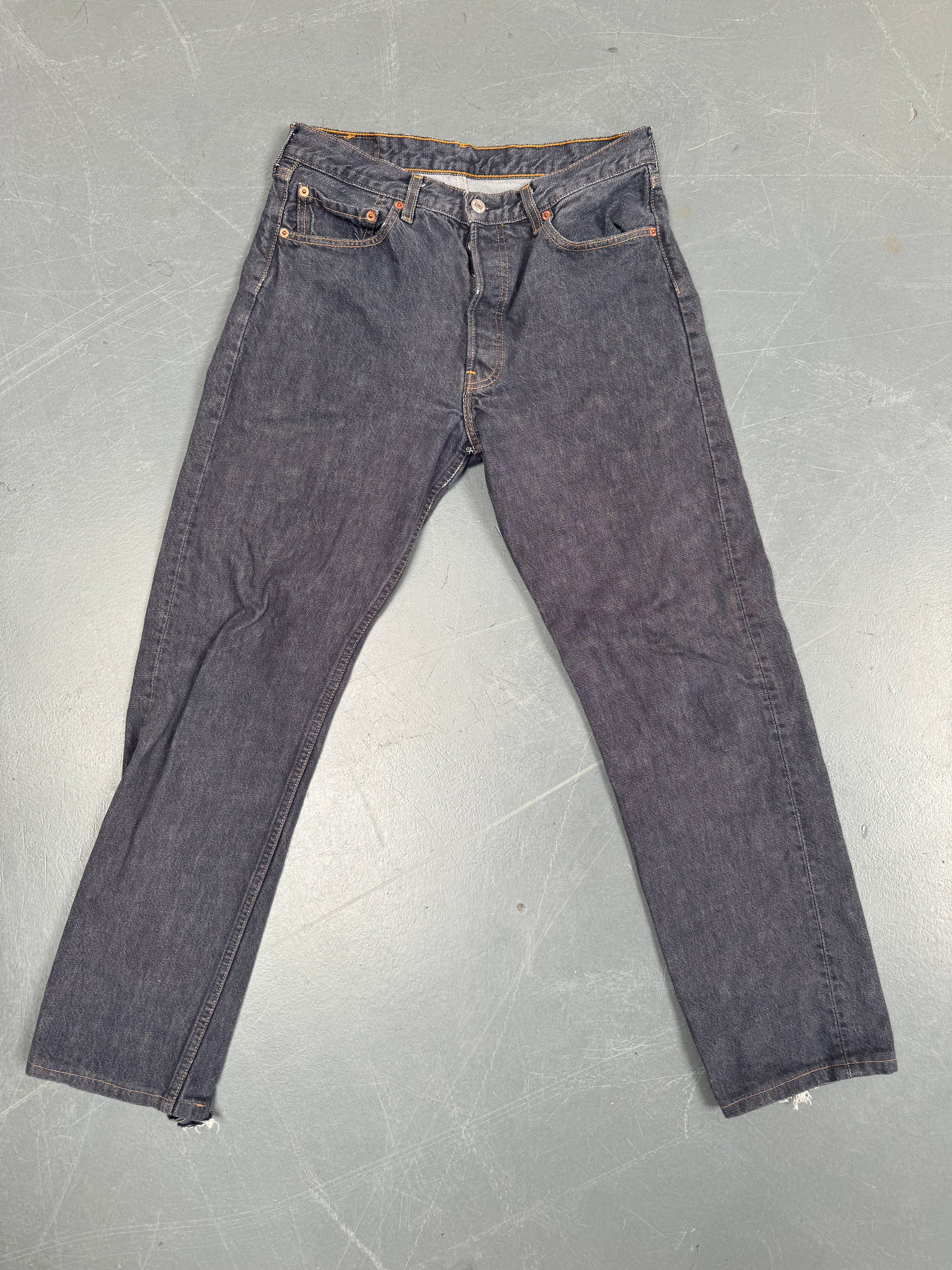 Mens Levis 501 Regular Fit Vintage Jean - W 30 L 30 - Slate Grey SL181