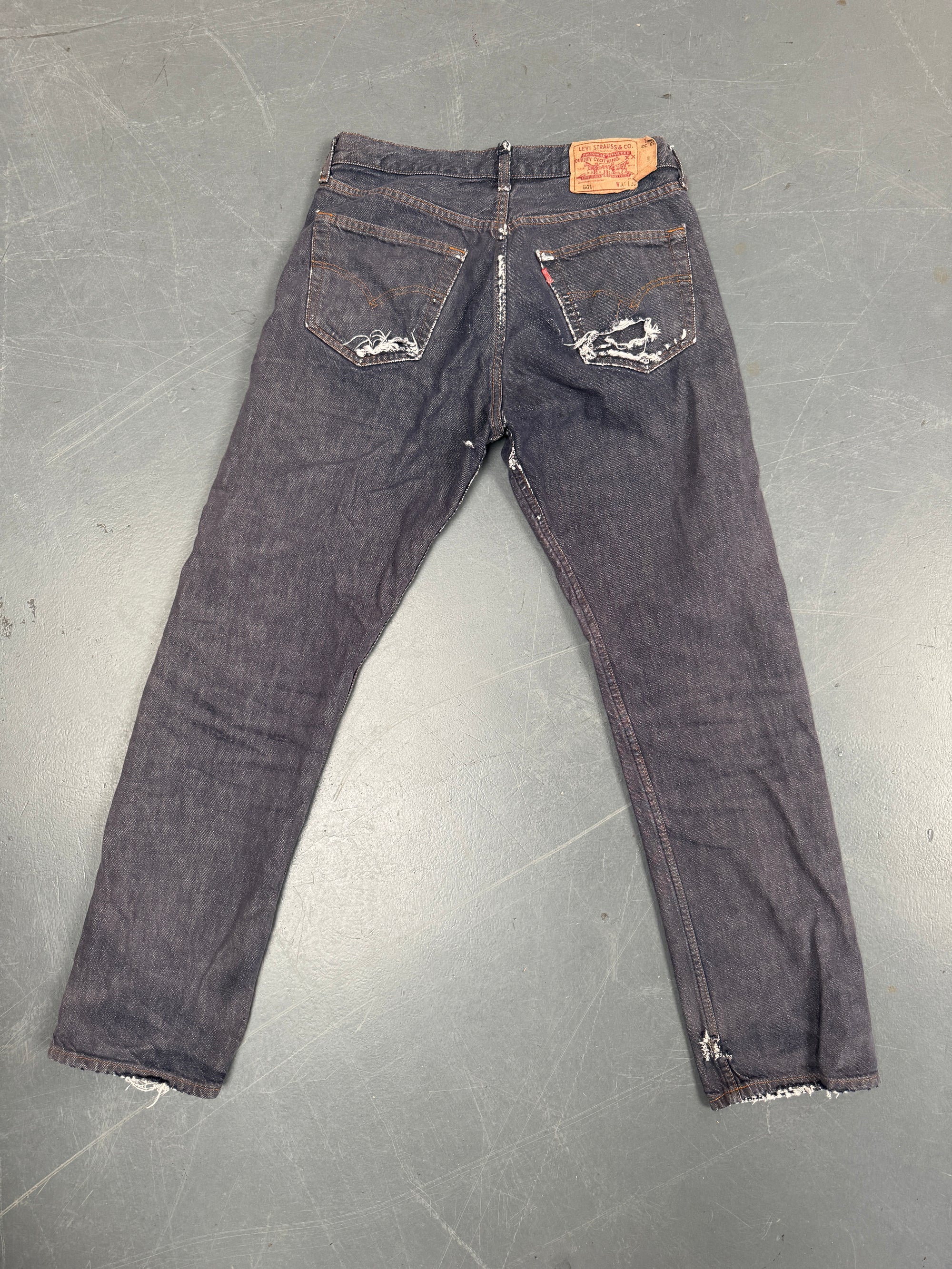 Mens Levis 501 Regular Fit Vintage Jean - W 30 L 30 - Slate Grey SL182