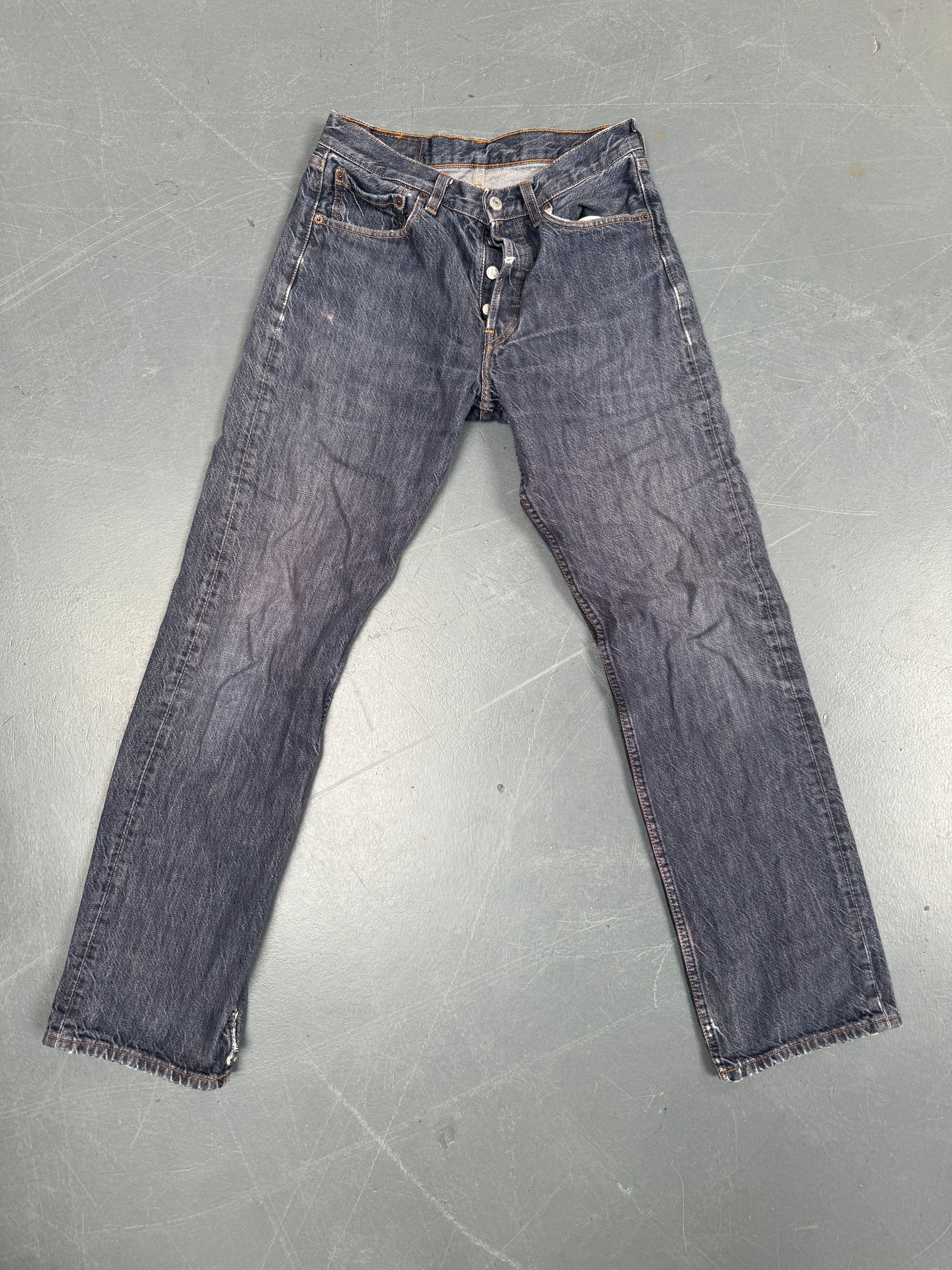 Mens Levis 501 Regular Fit Vintage Jean - W 28 L 31 - Slate Grey SL183