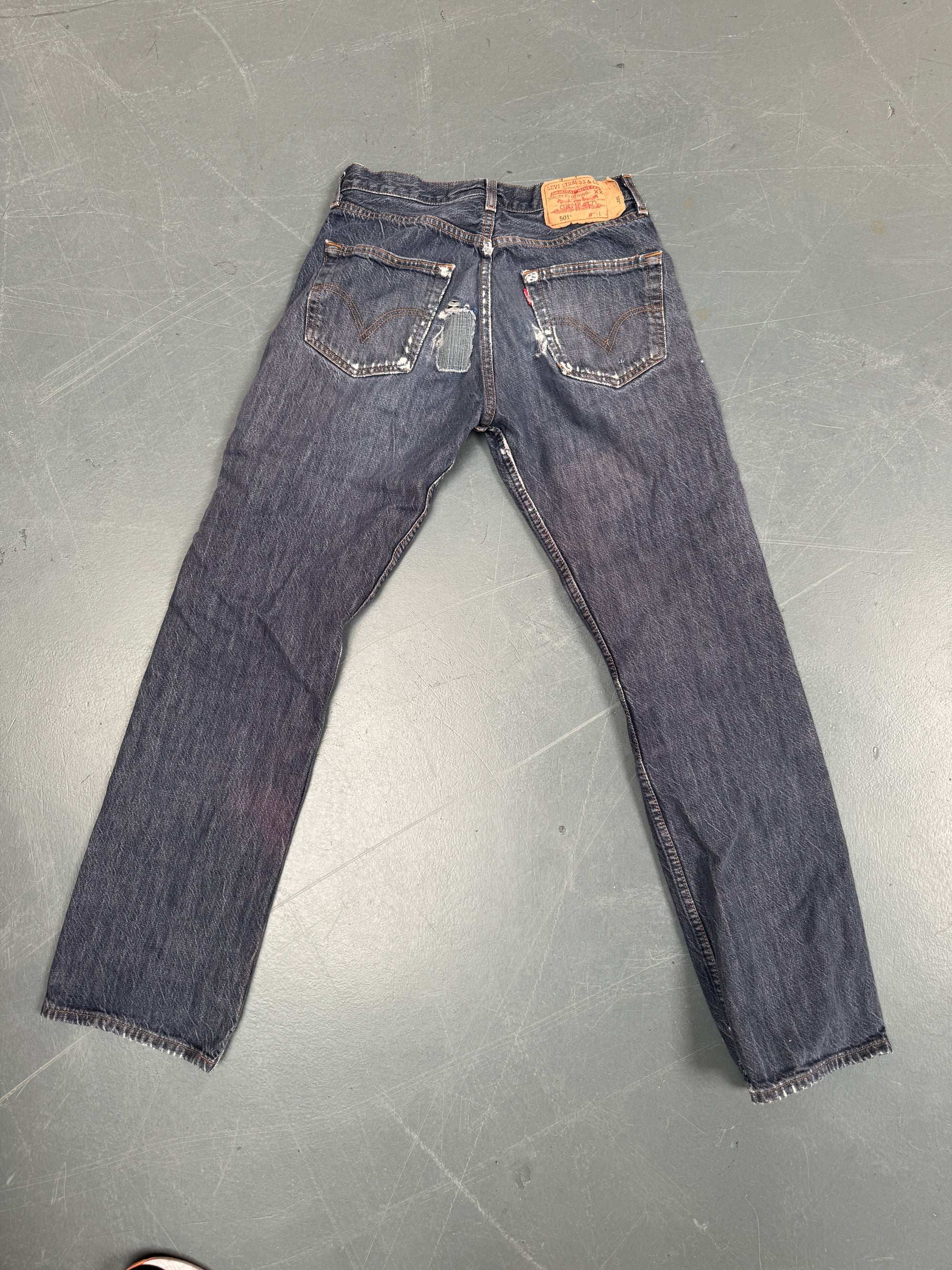Mens Levis 501 Regular Fit Vintage Jean - W 28 L 31 - Slate Grey SL183