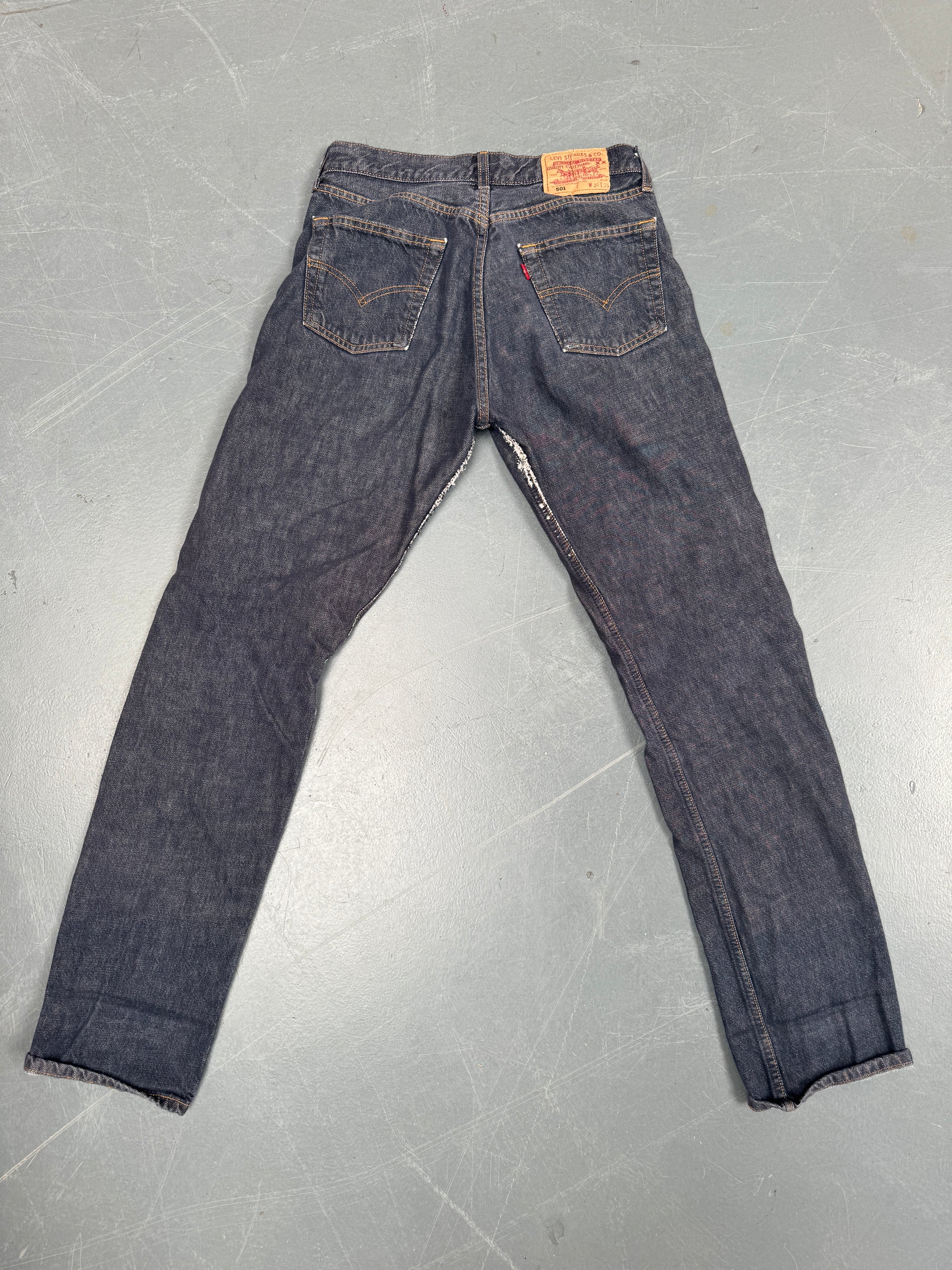 Mens Levis 501 Regular Fit Vintage Jean - W 28 L 33 - Slate Grey SL184