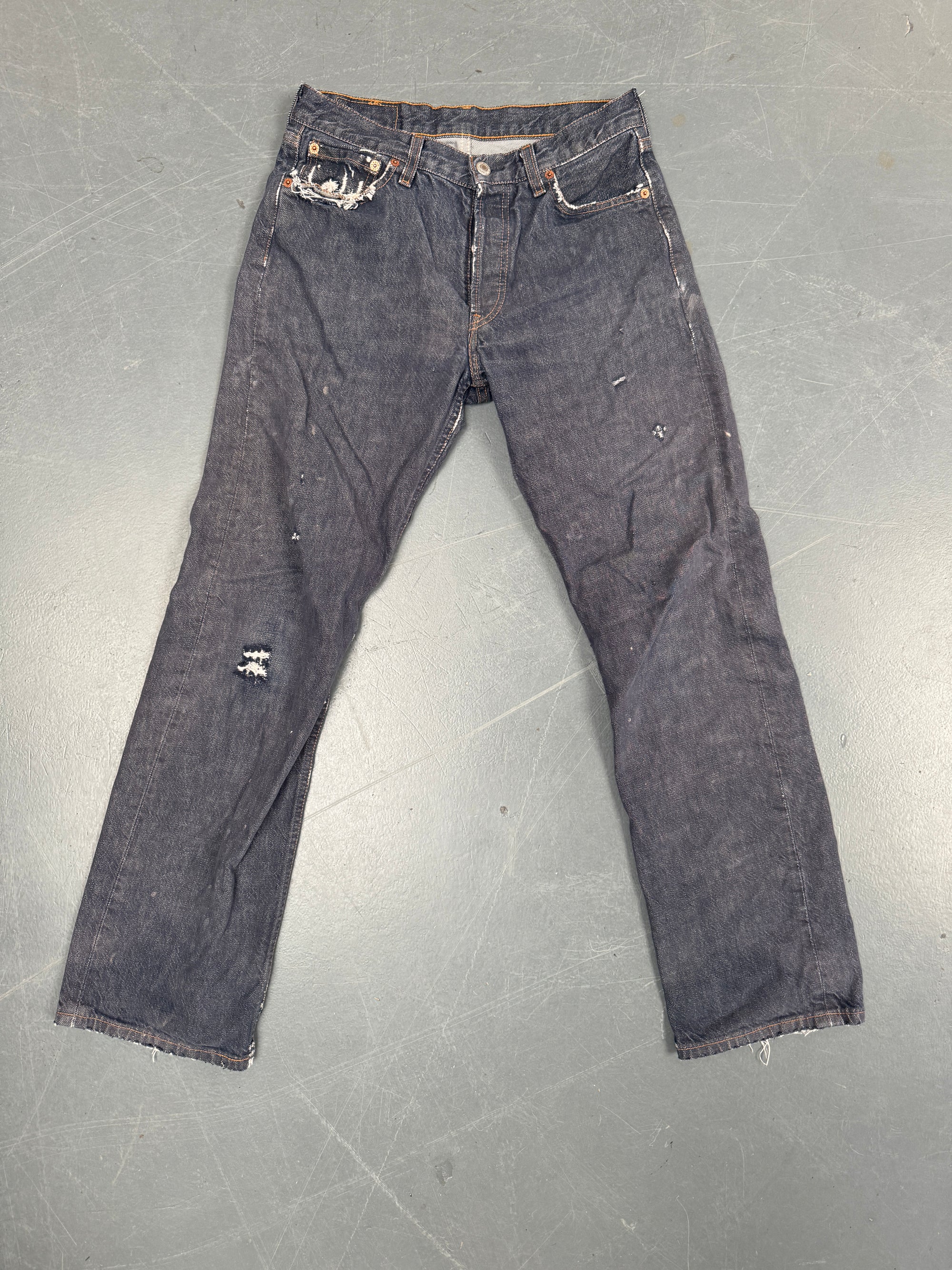 Mens Levis 501 Regular Fit Vintage Jean - W 26 L 29 - Slate Grey SL185