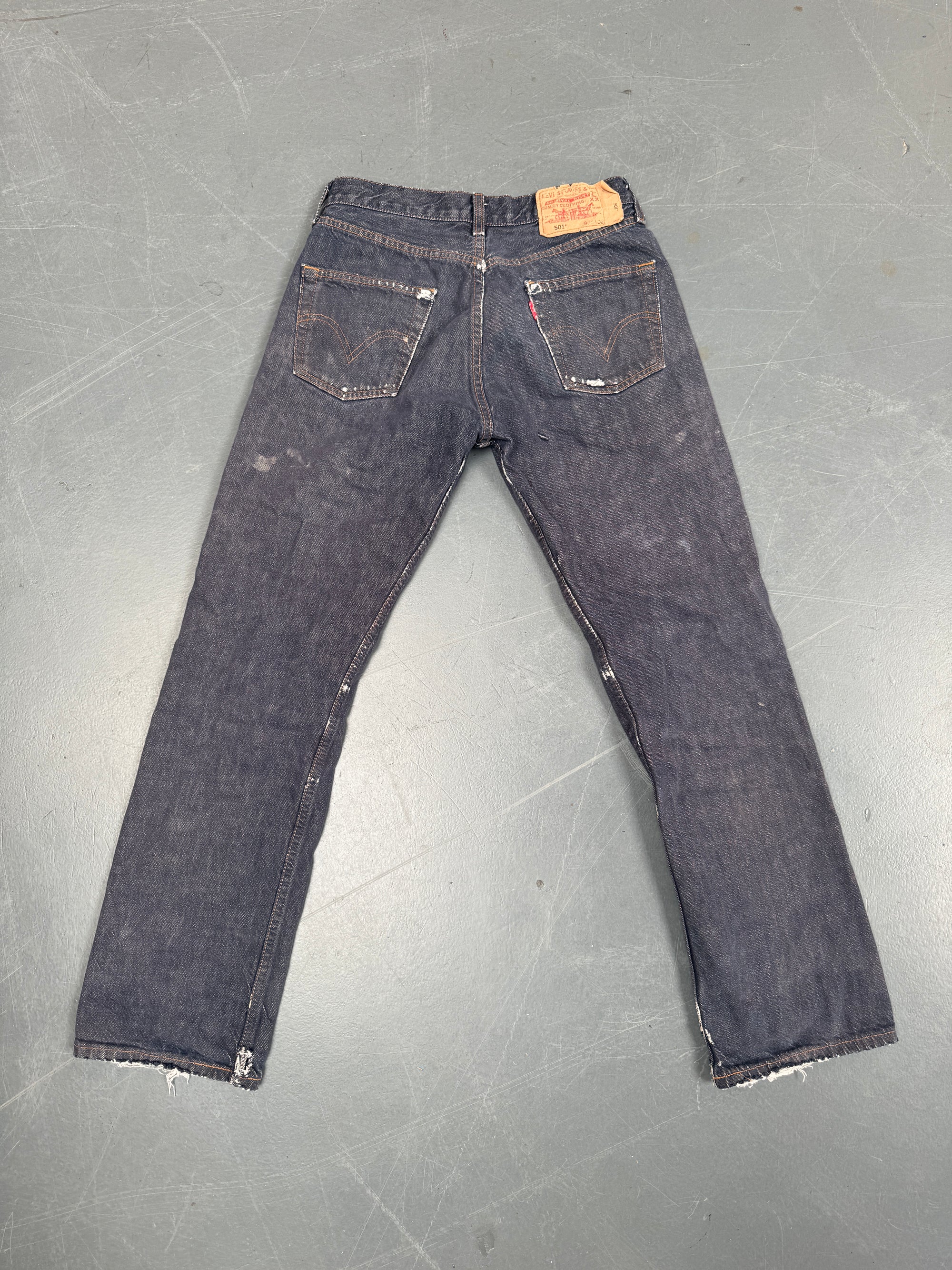 Mens Levis 501 Regular Fit Vintage Jean - W 26 L 29 - Slate Grey SL185