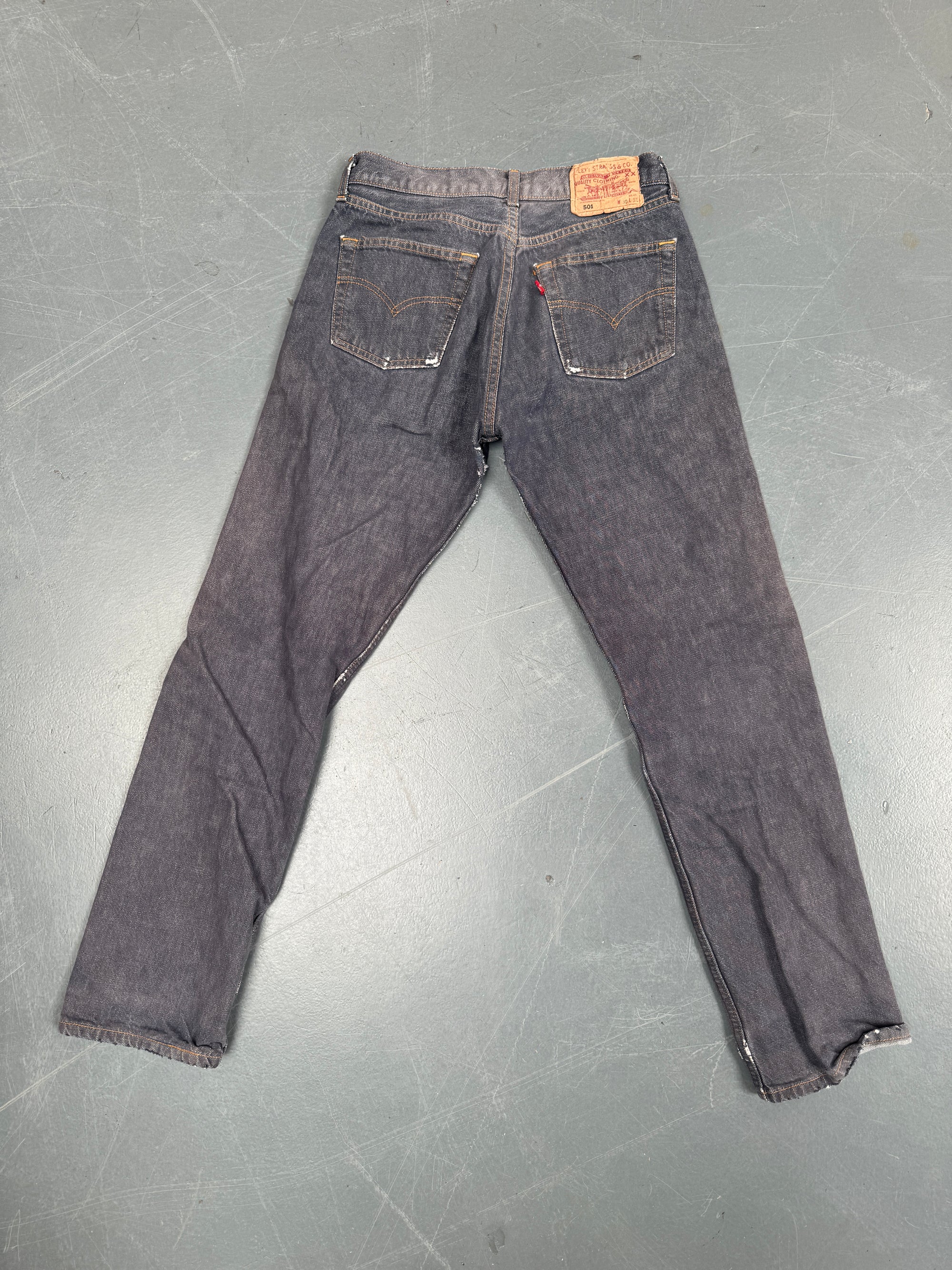 Mens Levis 501 Regular Fit Vintage Jean - W 28 L 30 - Slate Grey SL186
