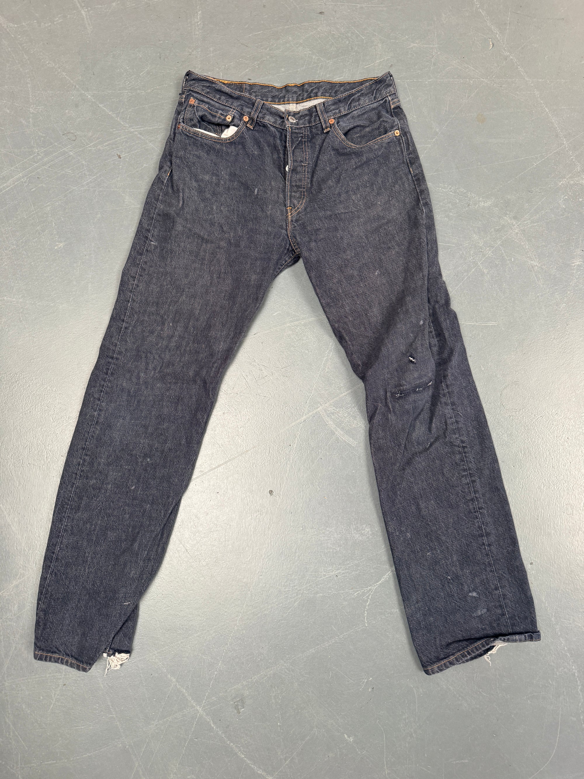 Mens Levis 501 Regular Fit Vintage Jean - W 30 L 32 - Slate Grey SL187