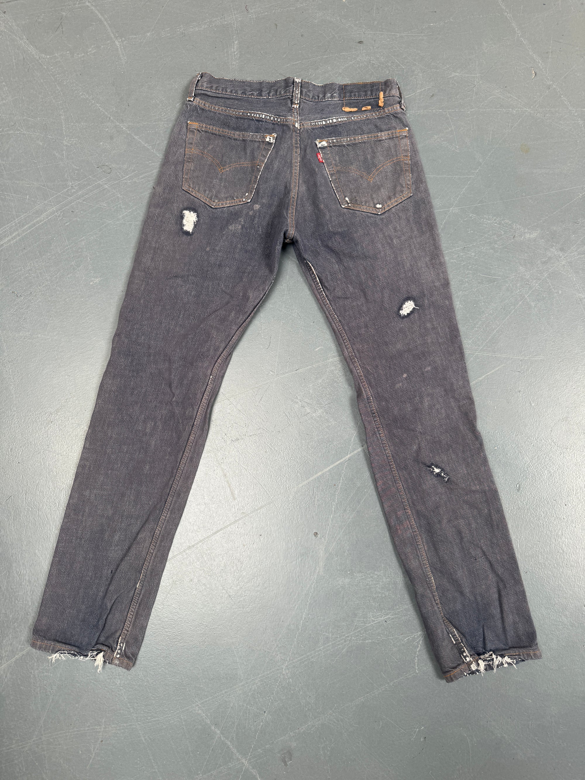 Mens Levis 501 Regular Fit Vintage Jean - W 28 L 32 - Slate Grey SL188
