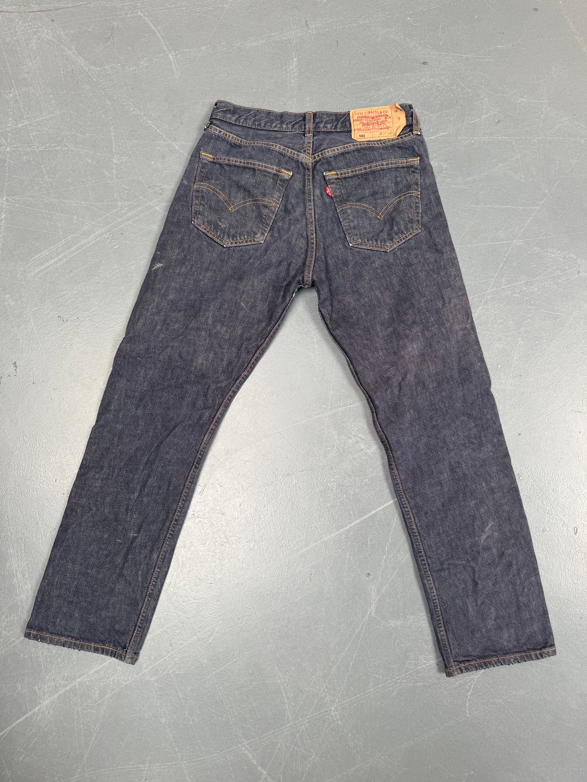 Mens Levis 501 Regular Fit Vintage Jean - W 28 L 28 - Slate Grey SL190