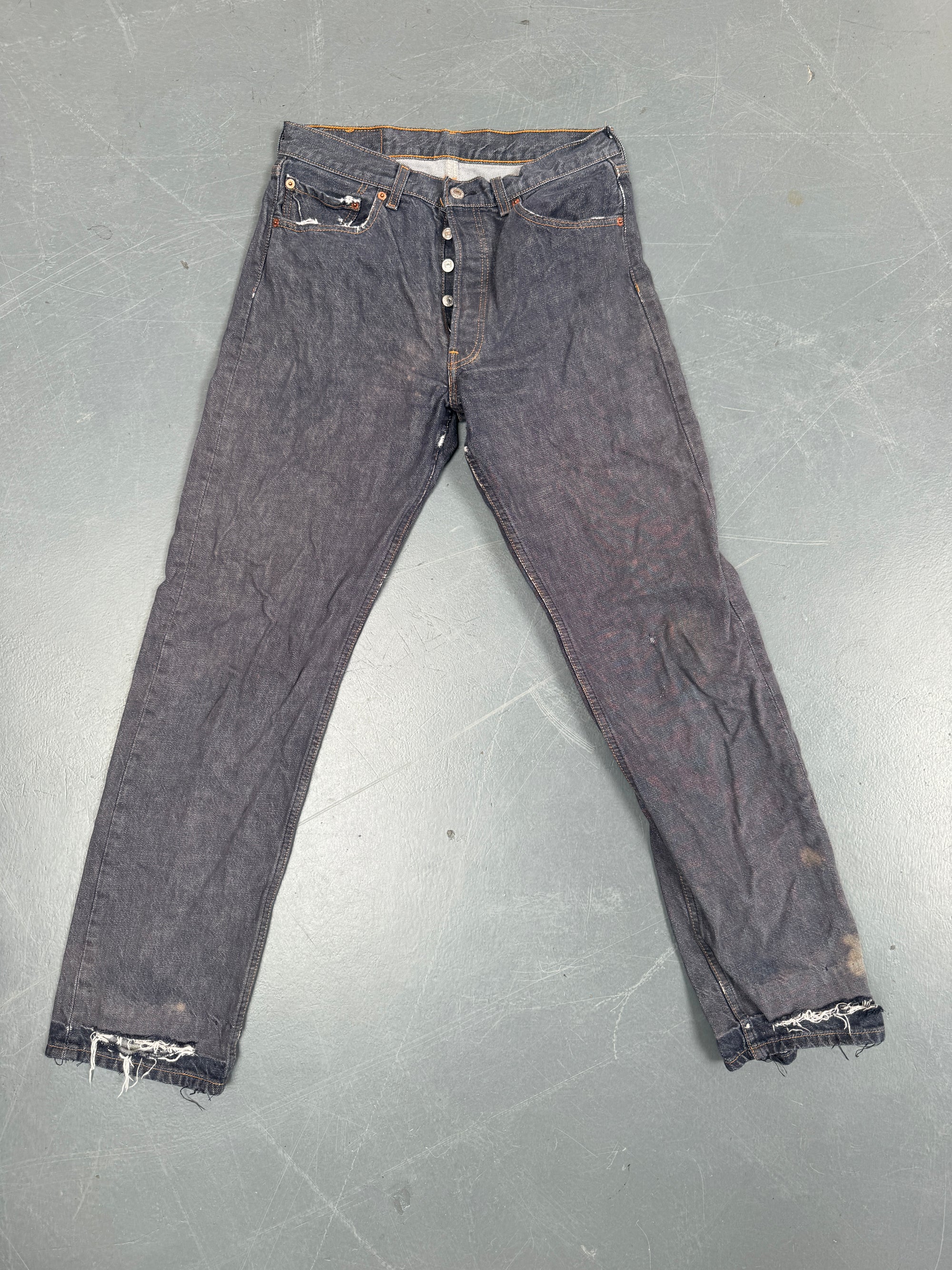 Mens Levis 501 Regular Fit Vintage Jean - W 28 L 30 - Slate Grey SL192