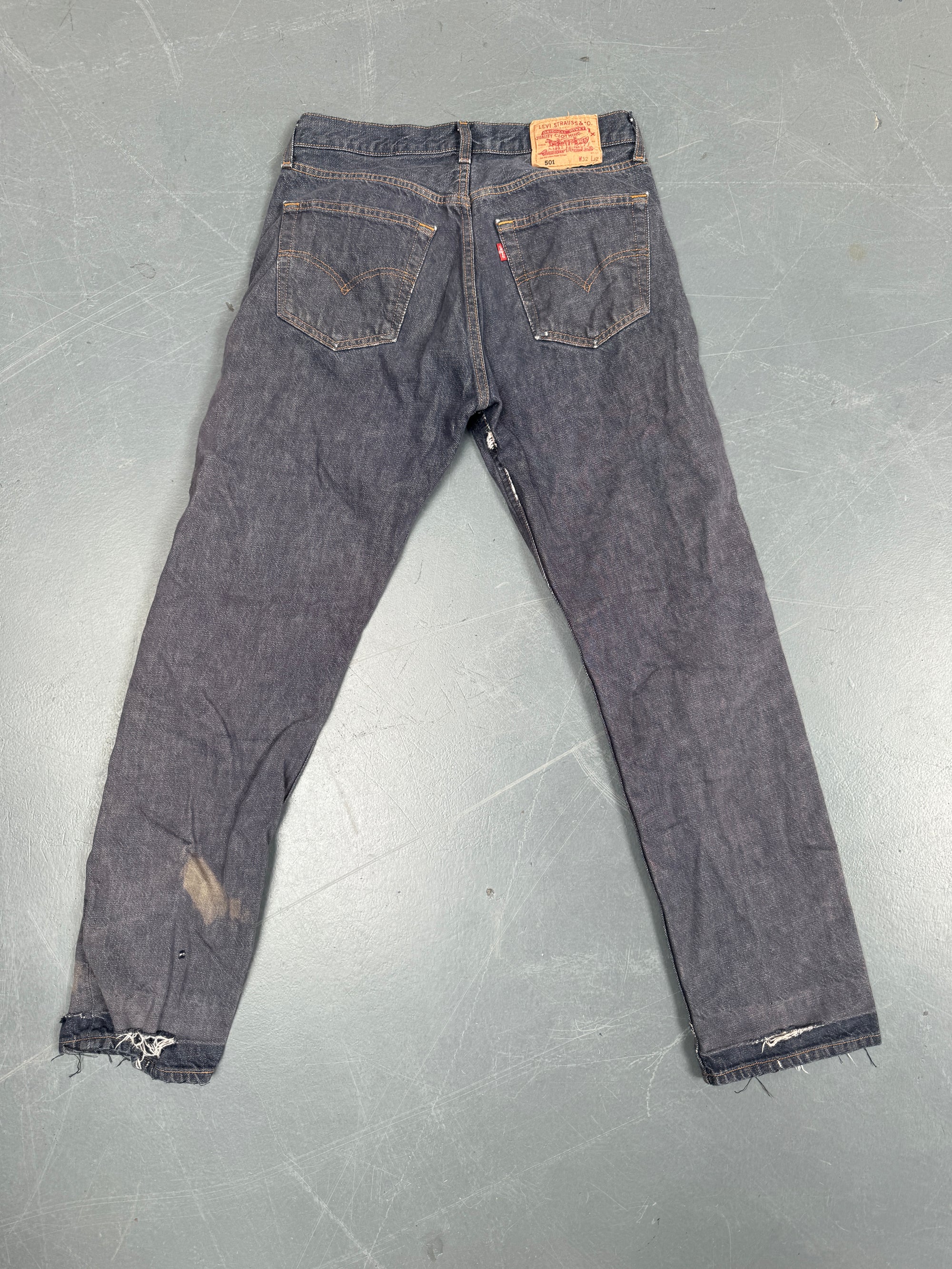 Mens Levis 501 Regular Fit Vintage Jean - W 28 L 30 - Slate Grey SL192